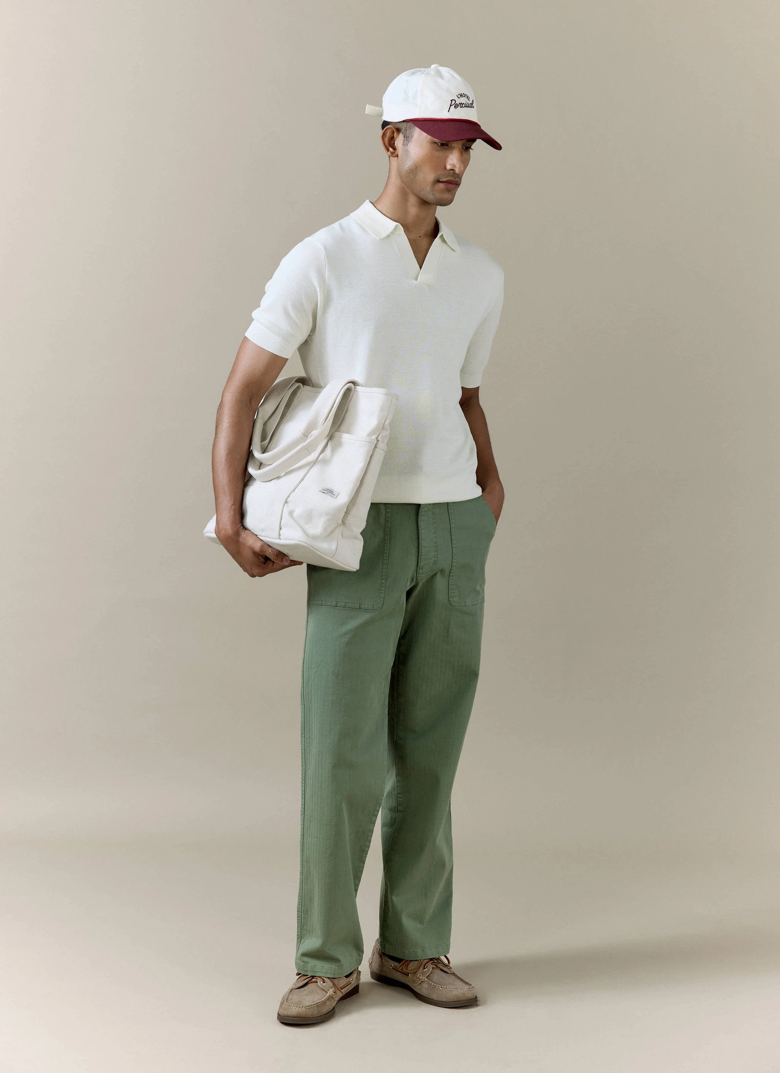 Laurence Knitted Polo | Linen Lyocell Blend | Cream - Image 4