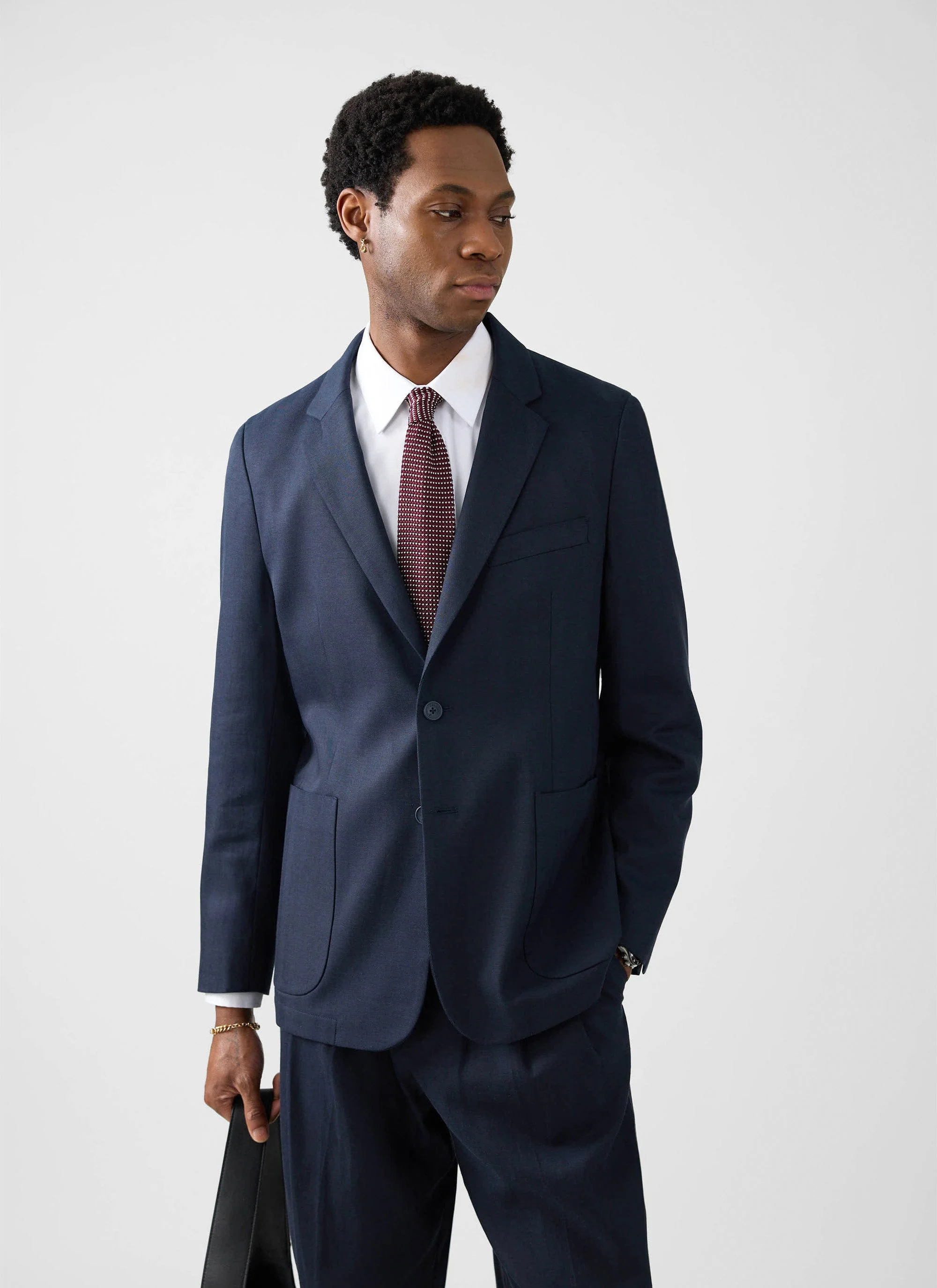 Lyocell Regular Blazer | Navy - Image 9