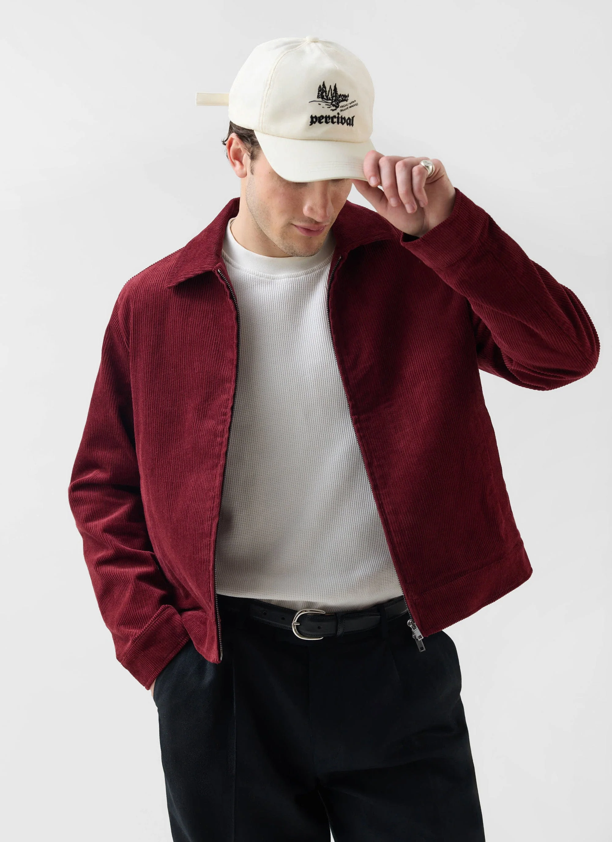 Marcel Cord Jacket | Cotton | Burgundy - Image 8