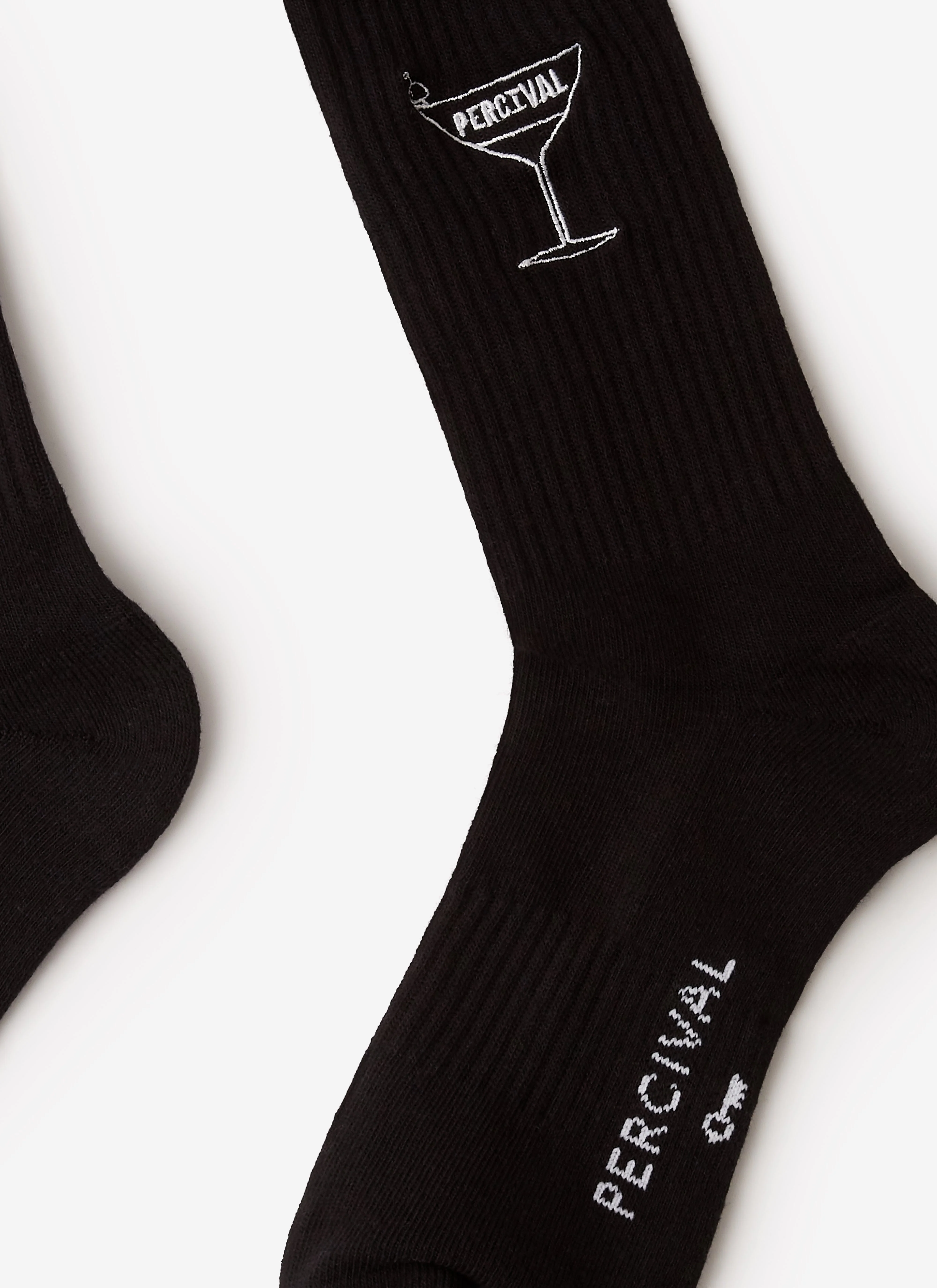 Martini Embroidered Socks | Black - Image 3