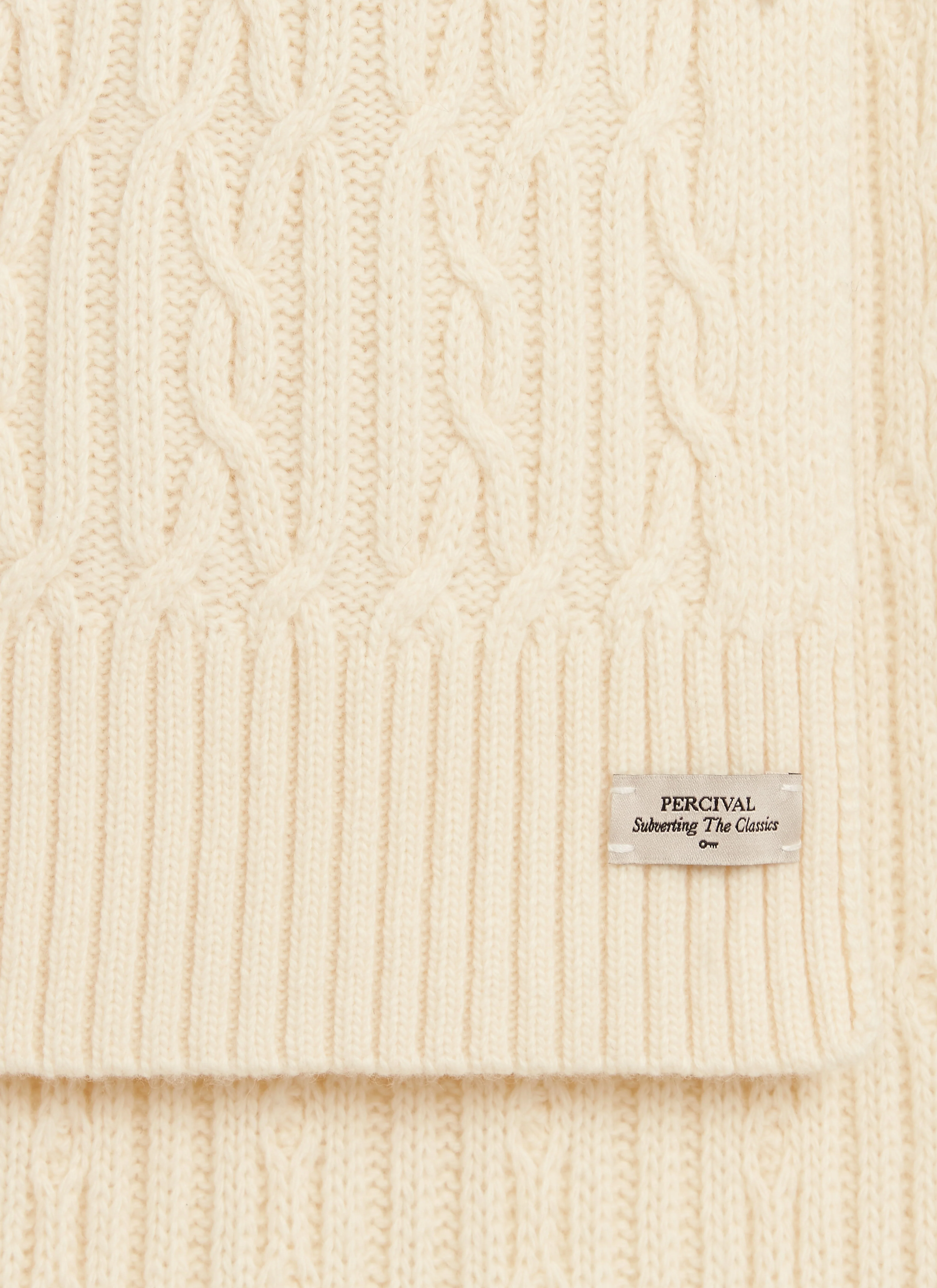Melville Cable Knited Scarf | Wool | Cream - Image 4