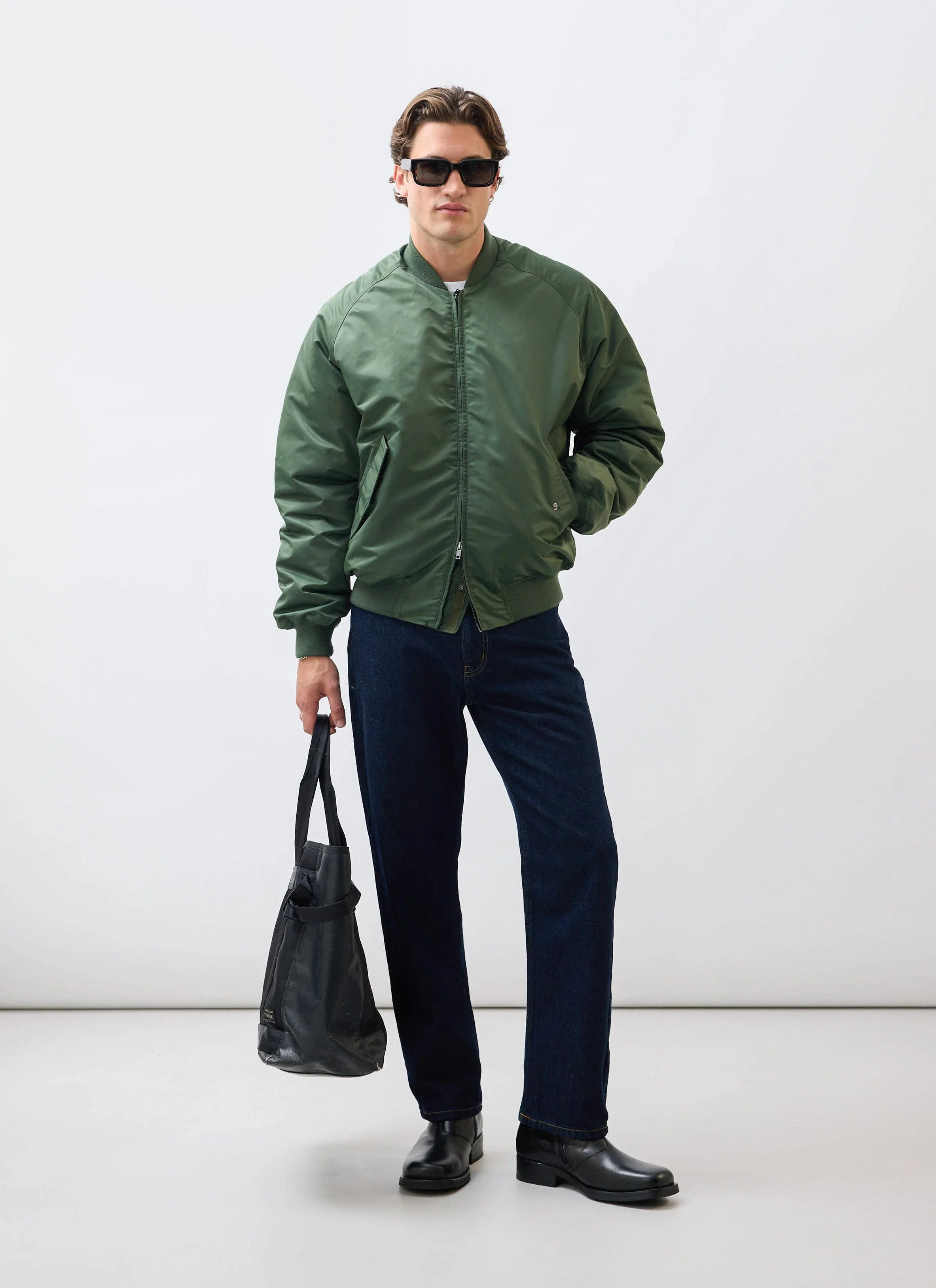 Bomber Jacket | Nylon | Forest - Image 3
