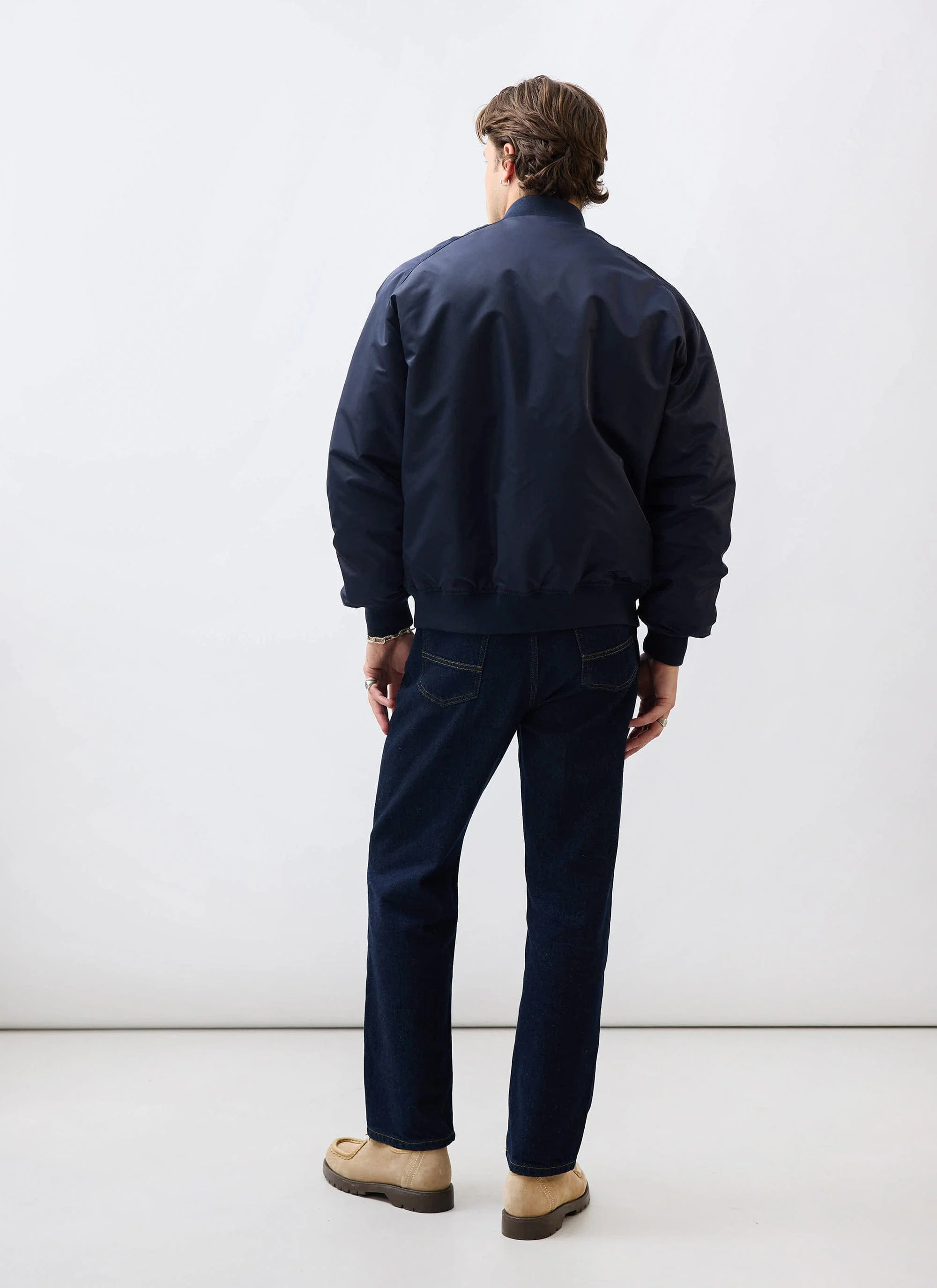 Bomber Jacket | Nylon | Midnight with Olive - Image 5