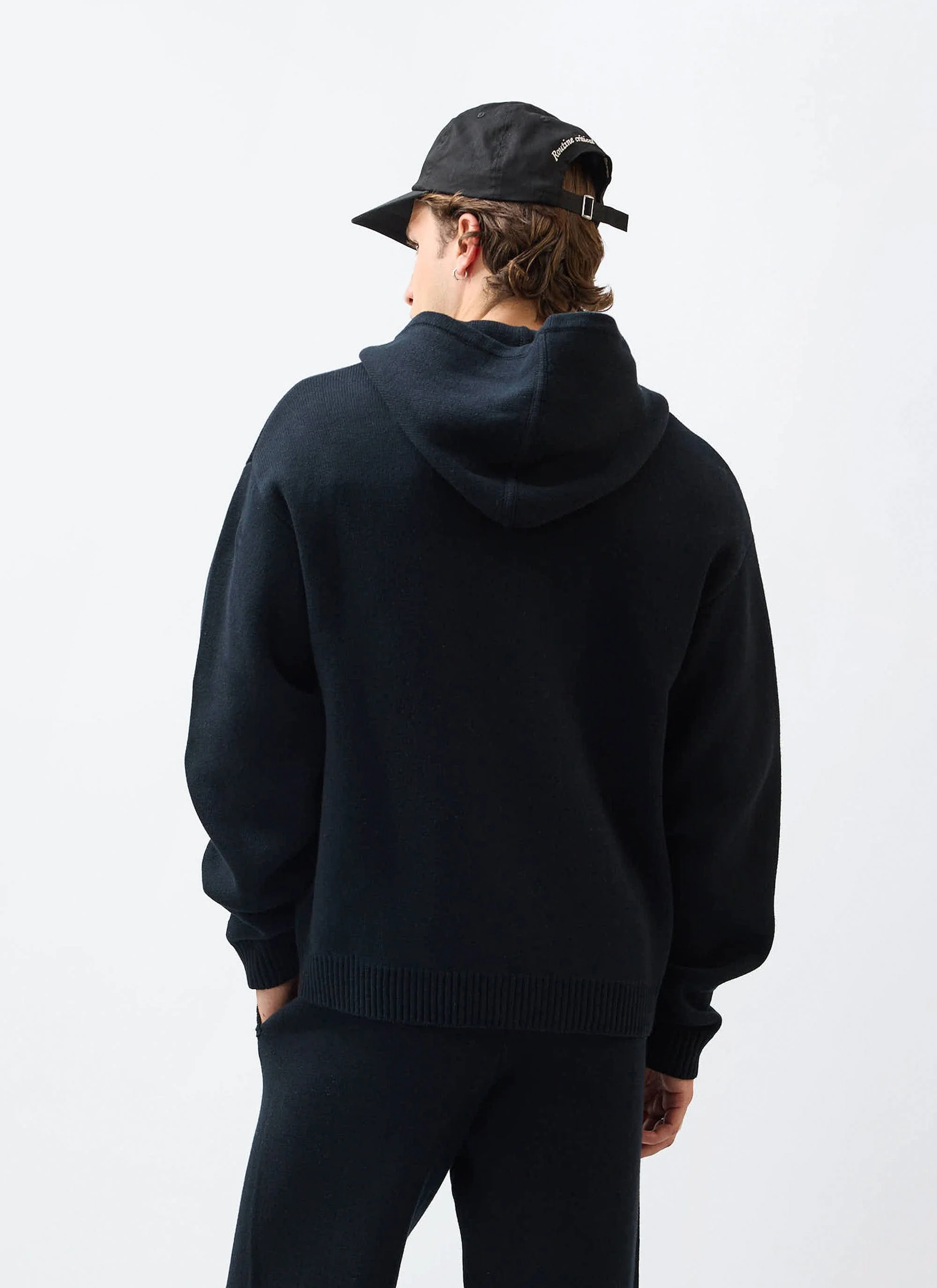 Chronicle Knitted Hoodie | Cotton | Black - Image 6