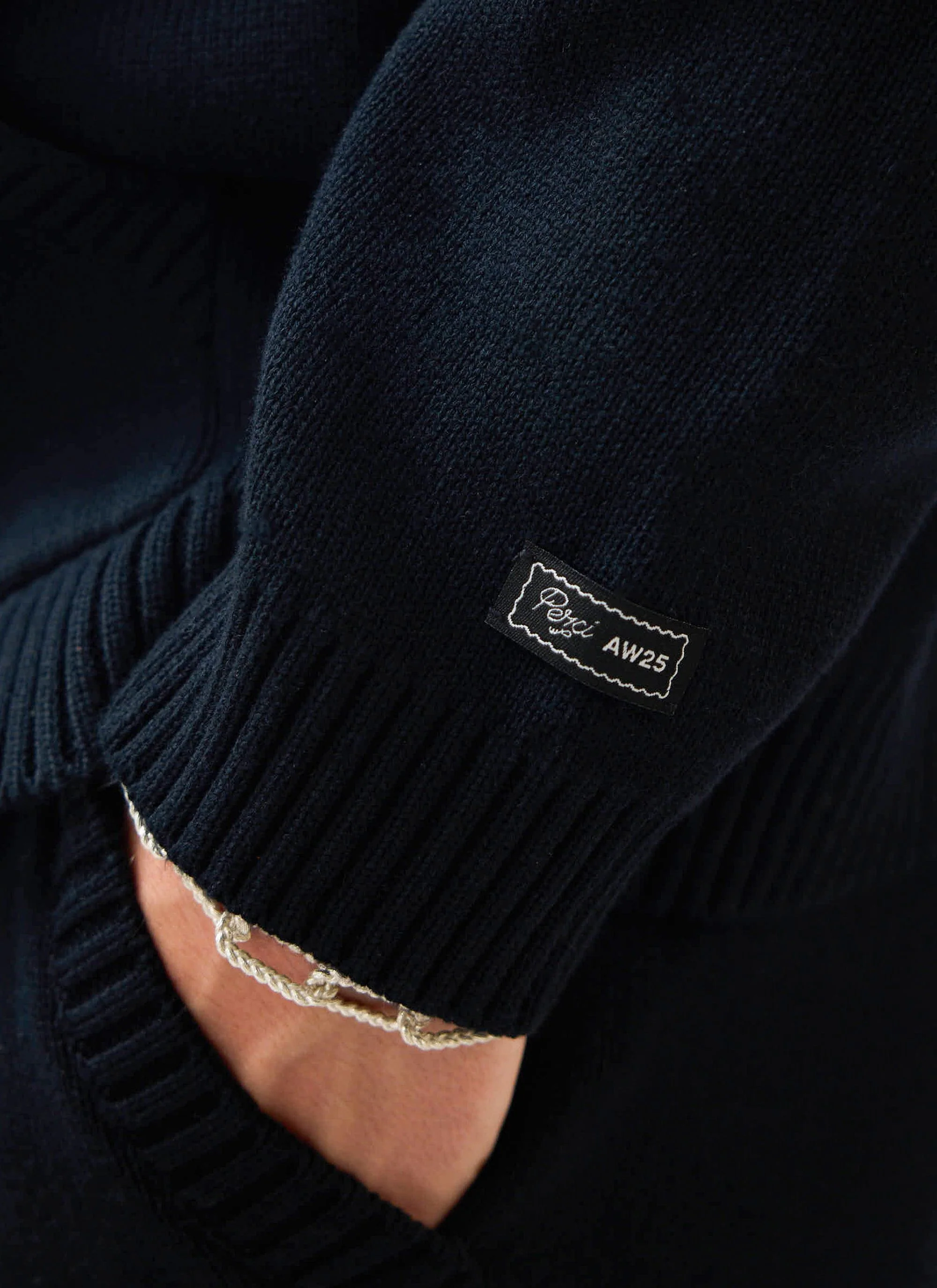Chronicle Knitted Hoodie | Cotton | Black - Image 7