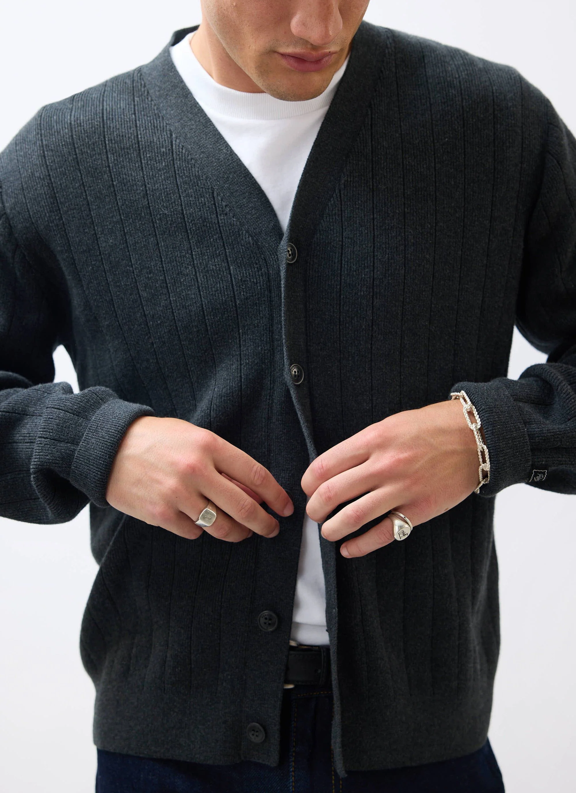 Editor Cardigan | Cotton | Grey - Image 5