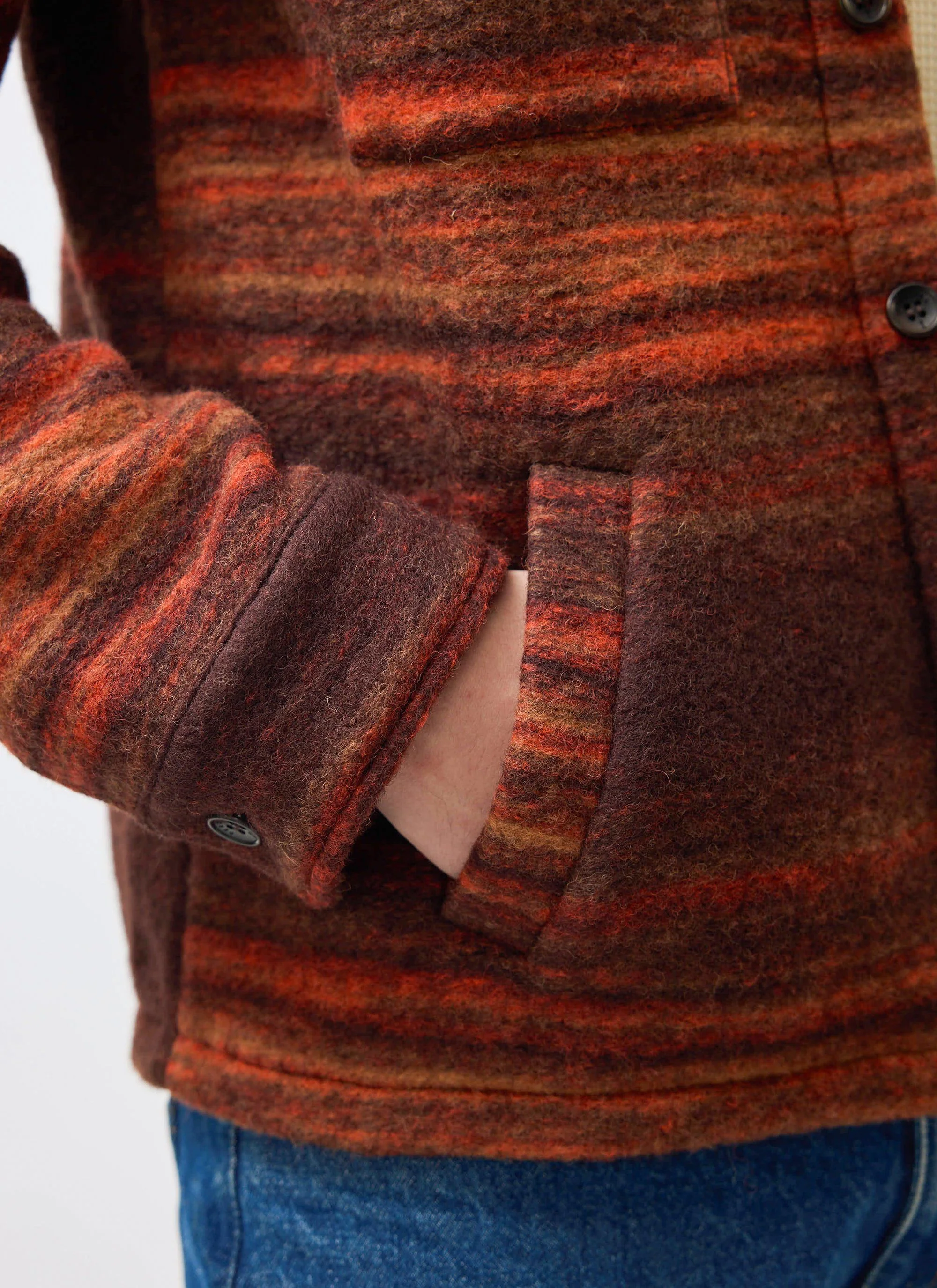 Mississippi Jacquard Overshirt | Boiled Wool | Multi - Image 8