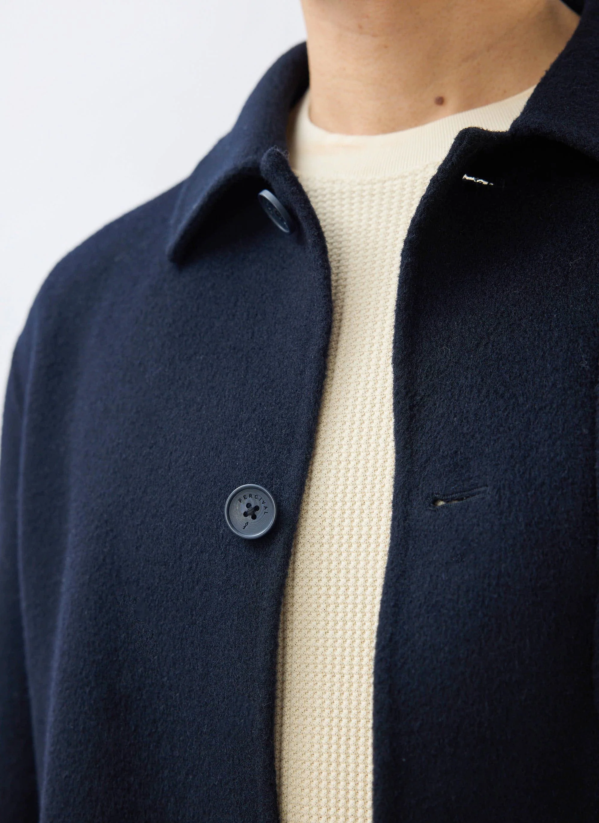 Heavy Wool Overshirt | Navy - Image 3