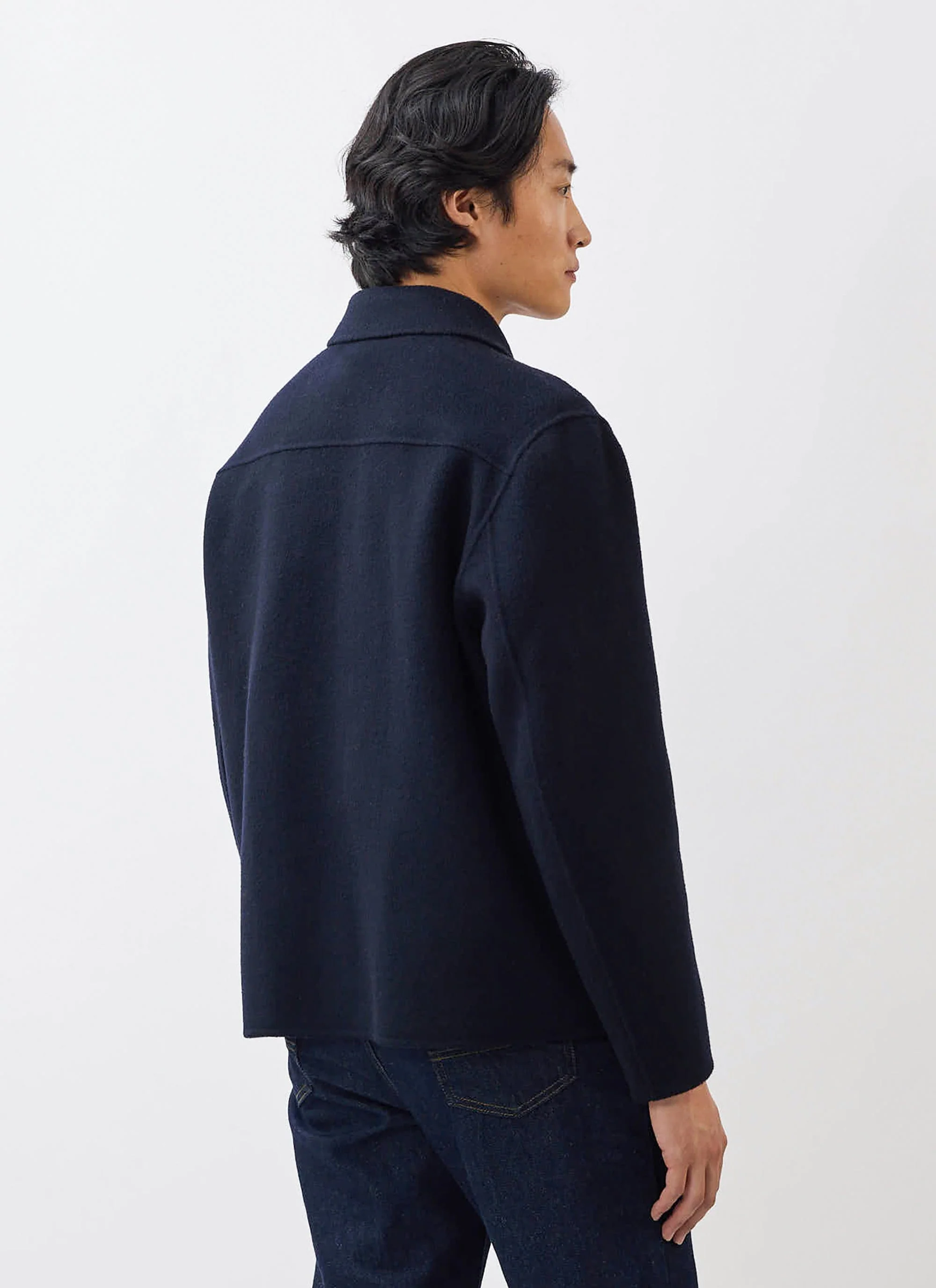 Heavy Wool Overshirt | Navy - Image 7