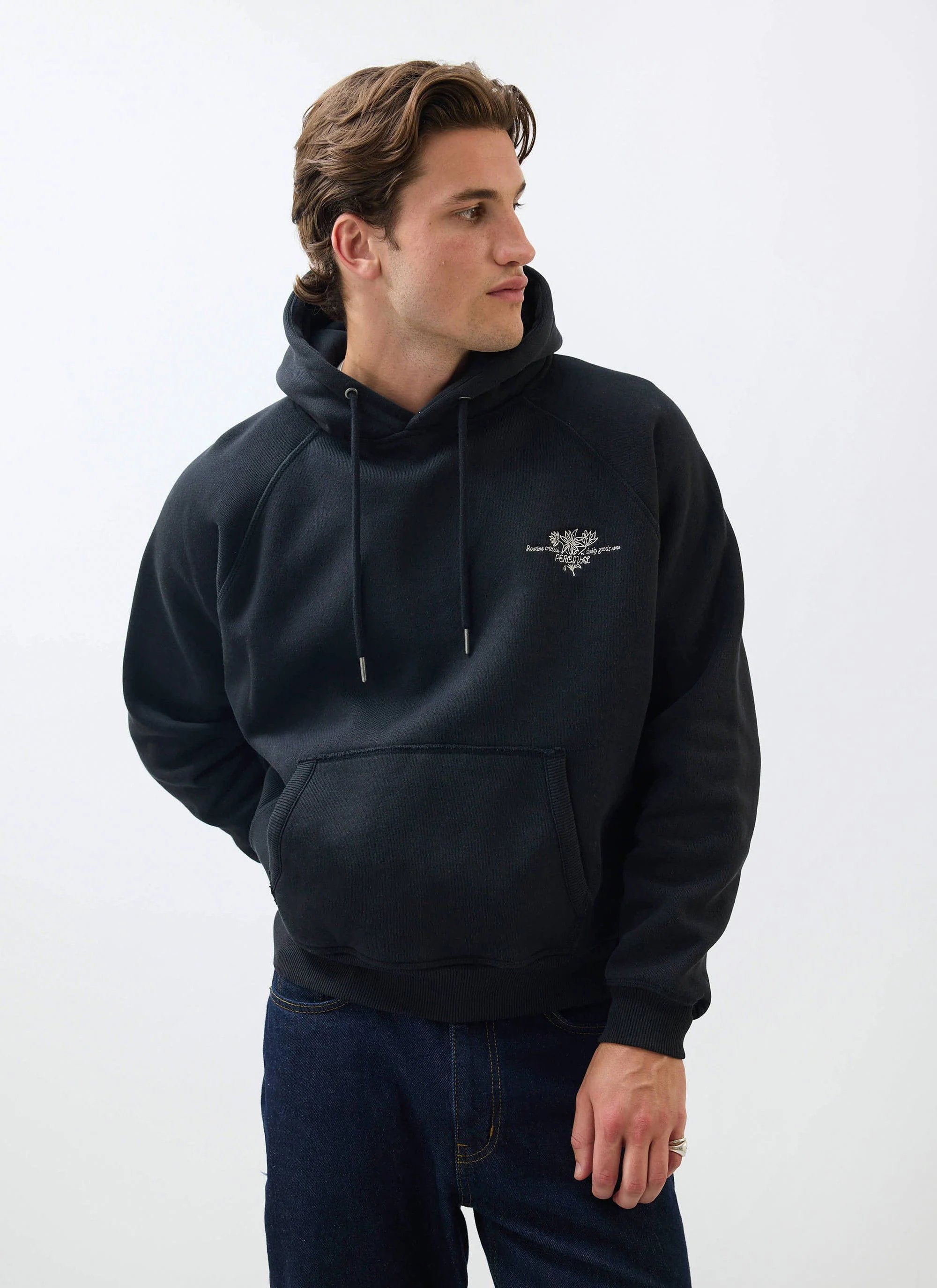 Heritage 90's Raglan Hoodie | Cotton | Black