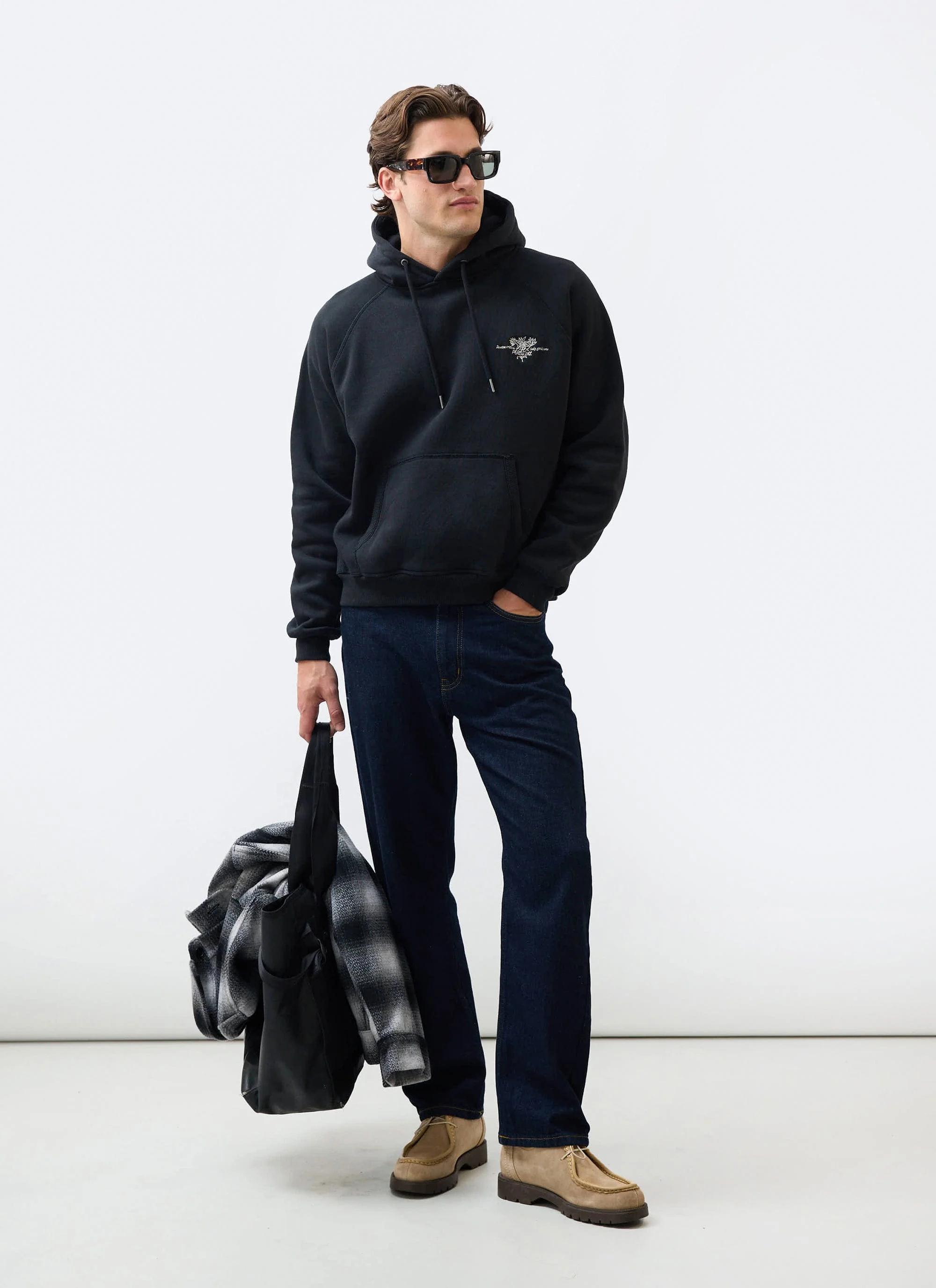 Heritage 90's Raglan Hoodie | Cotton | Black - Image 2