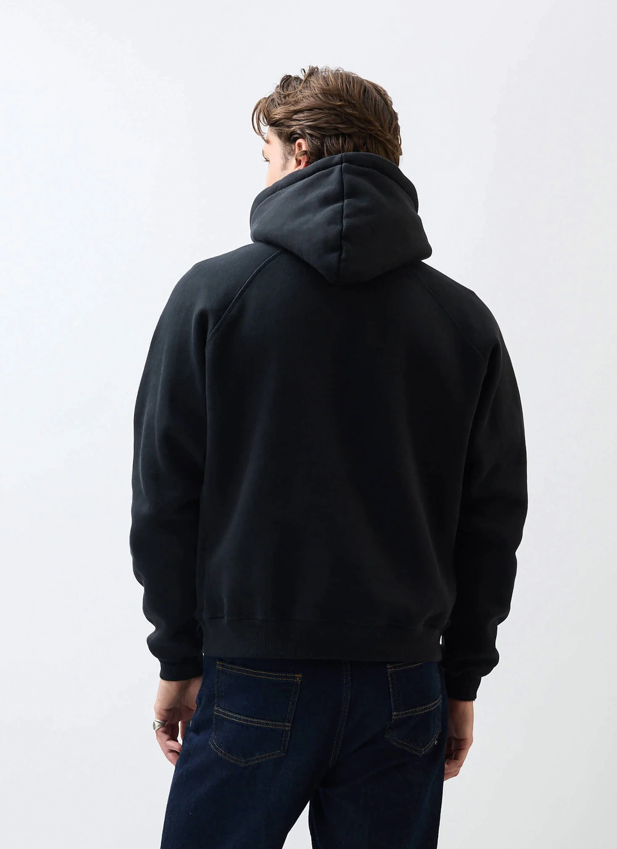 Heritage 90's Raglan Hoodie | Cotton | Black - Image 4