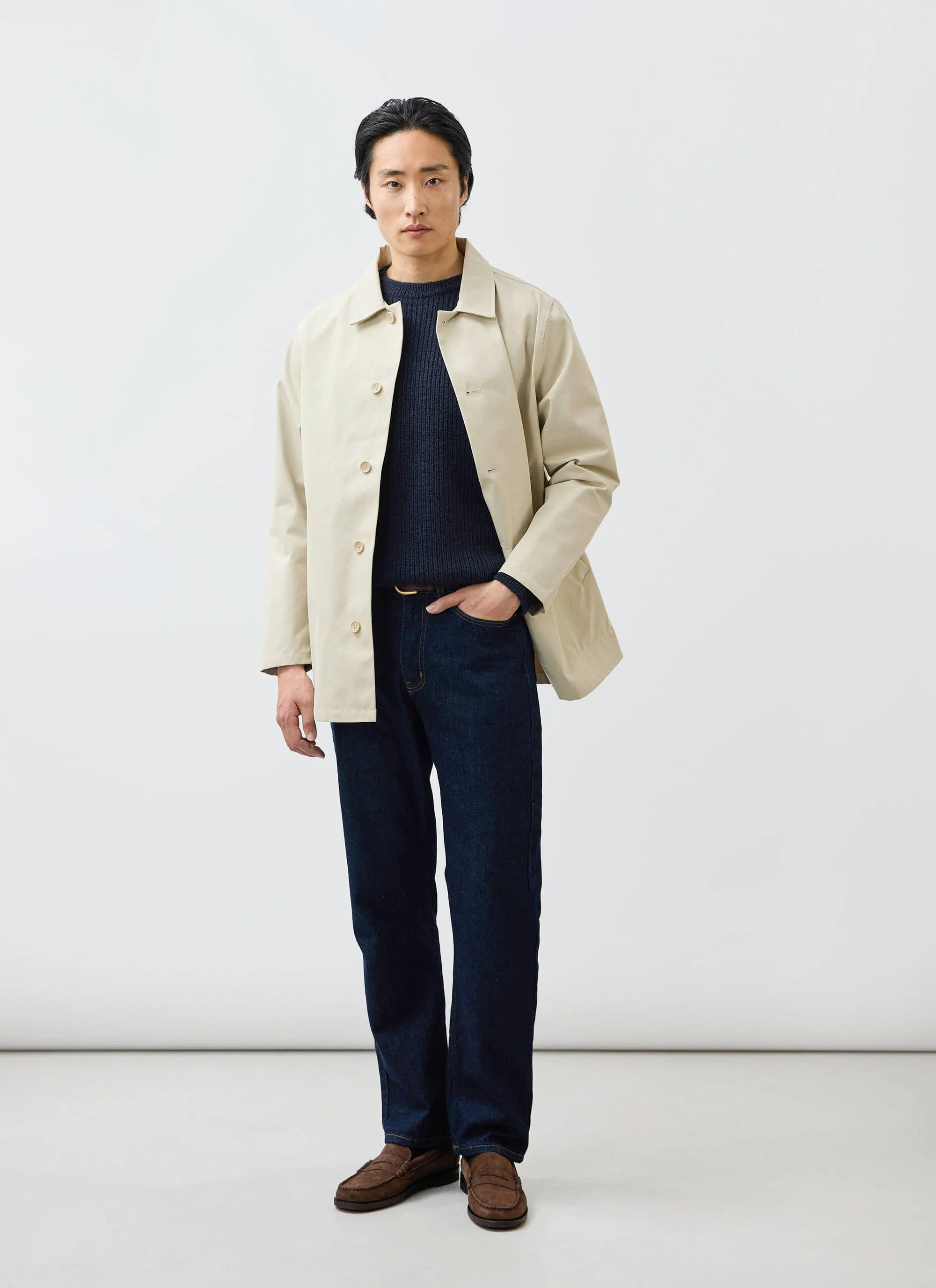 Sherlock Short Trench Coat | Waterproof | Stone with Cinnamon - Image 4