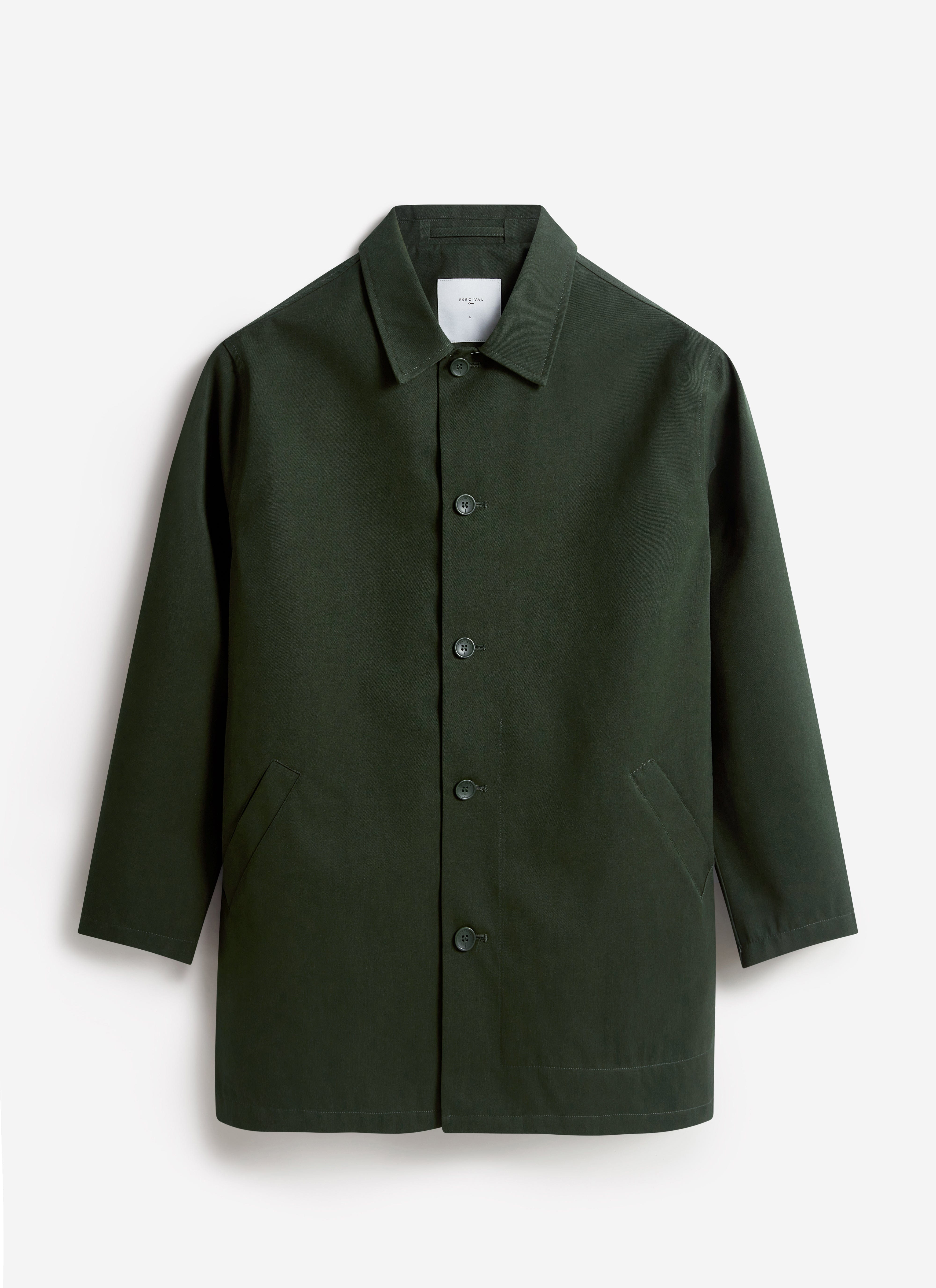 Sherlock Short Trench Coat | Waterproof | Forest with Check - Image 9