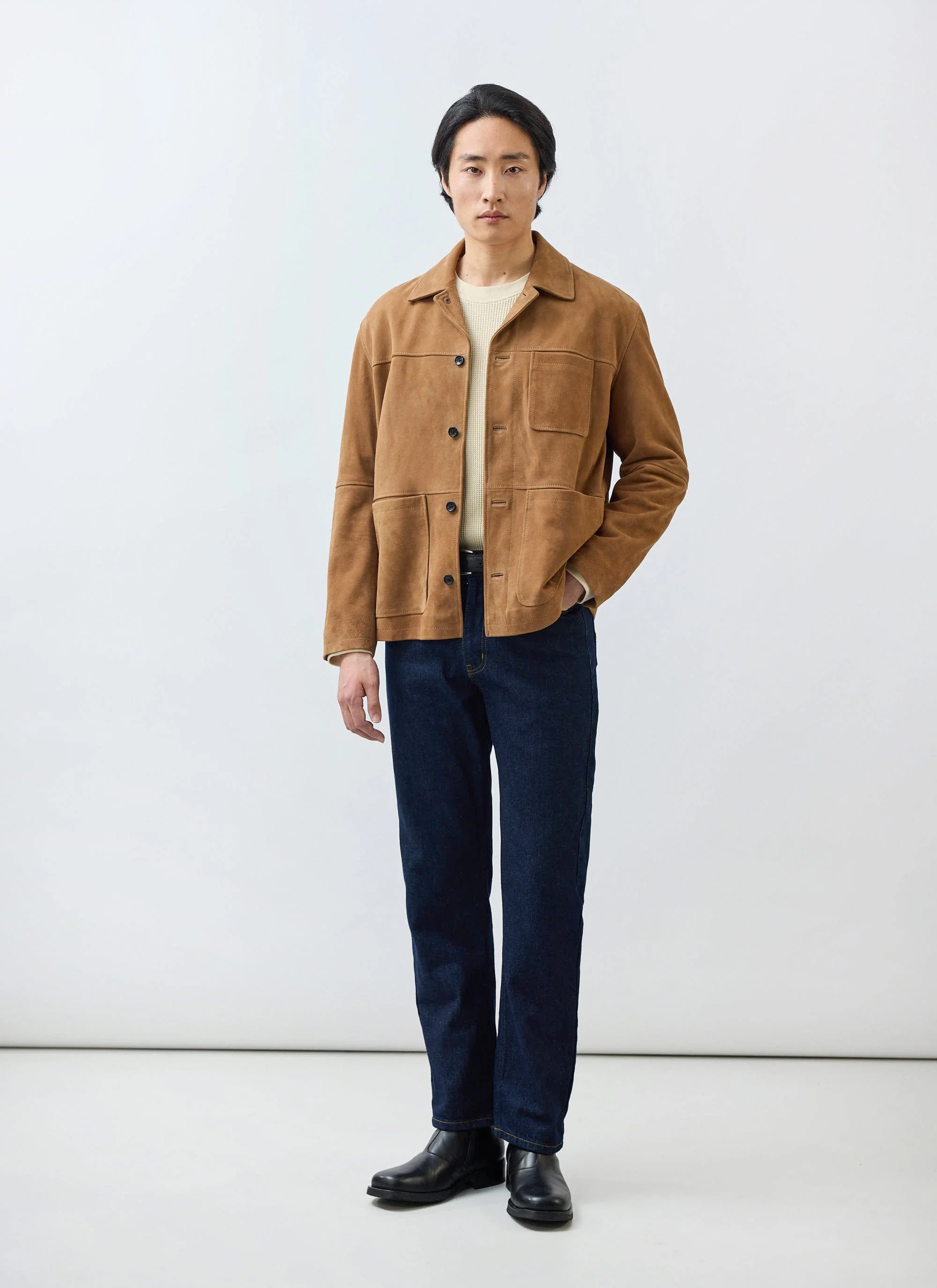 Afterward Suede Chore Jacket | Tan - Image 6