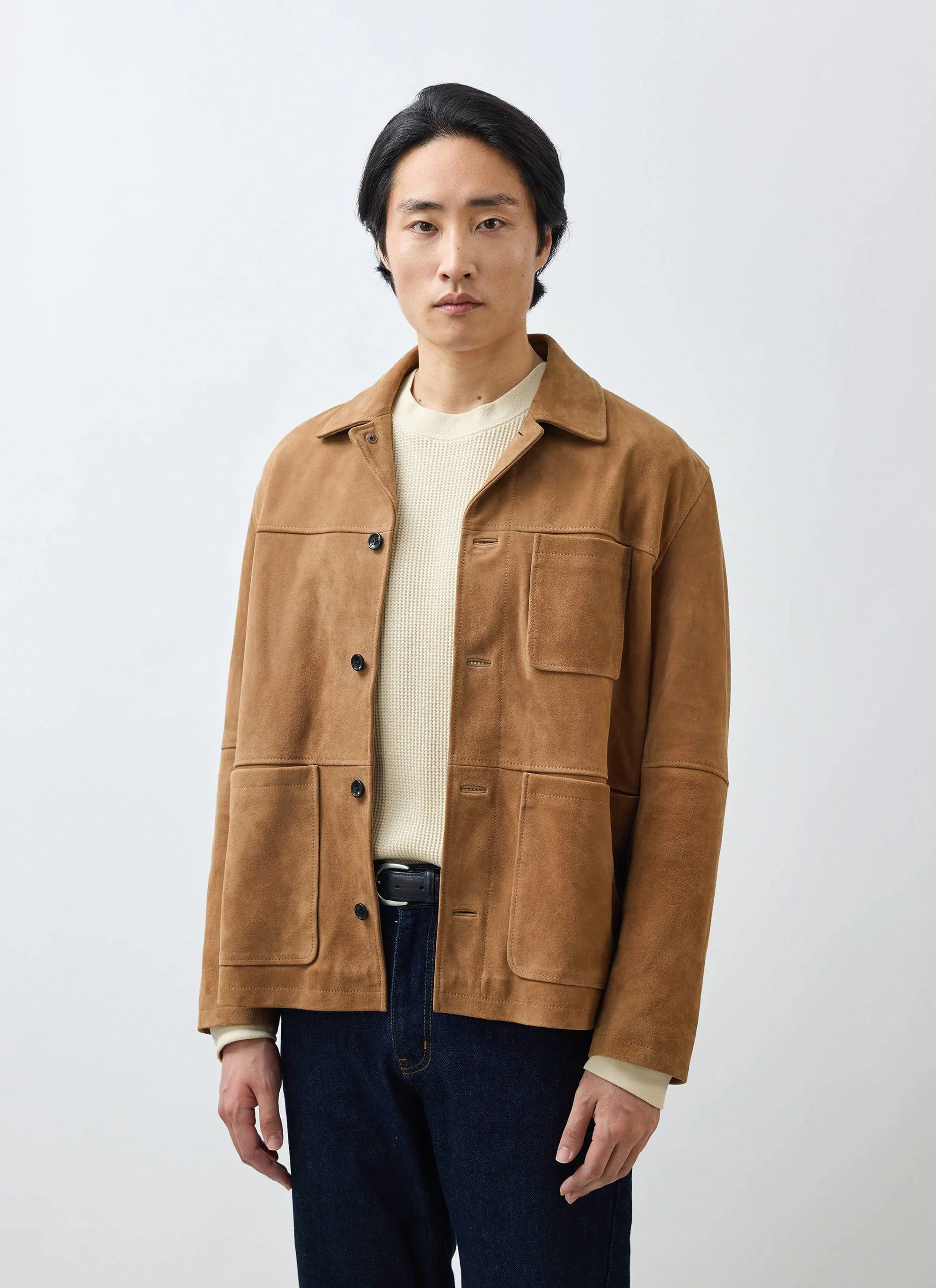 Afterward Suede Chore Jacket | Tan - Image 8