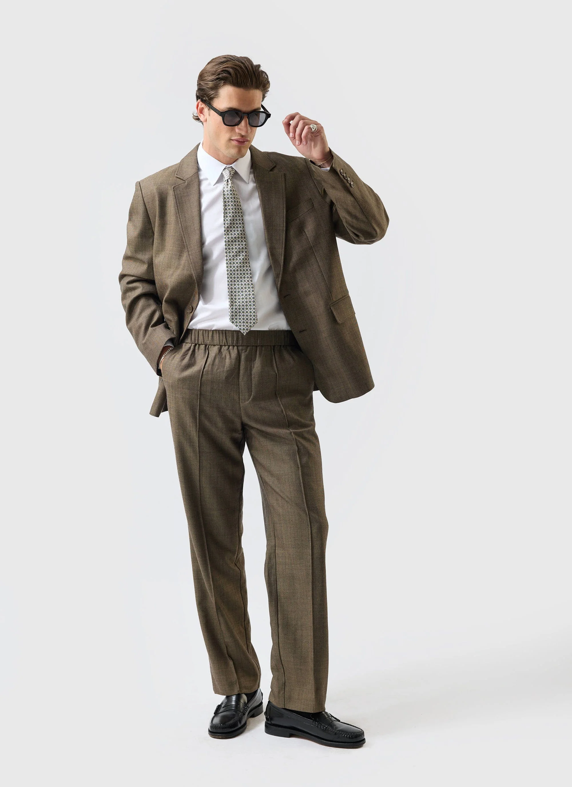 Grounds Tailored Blazer | Herringbone Wool | Oak - Image 4