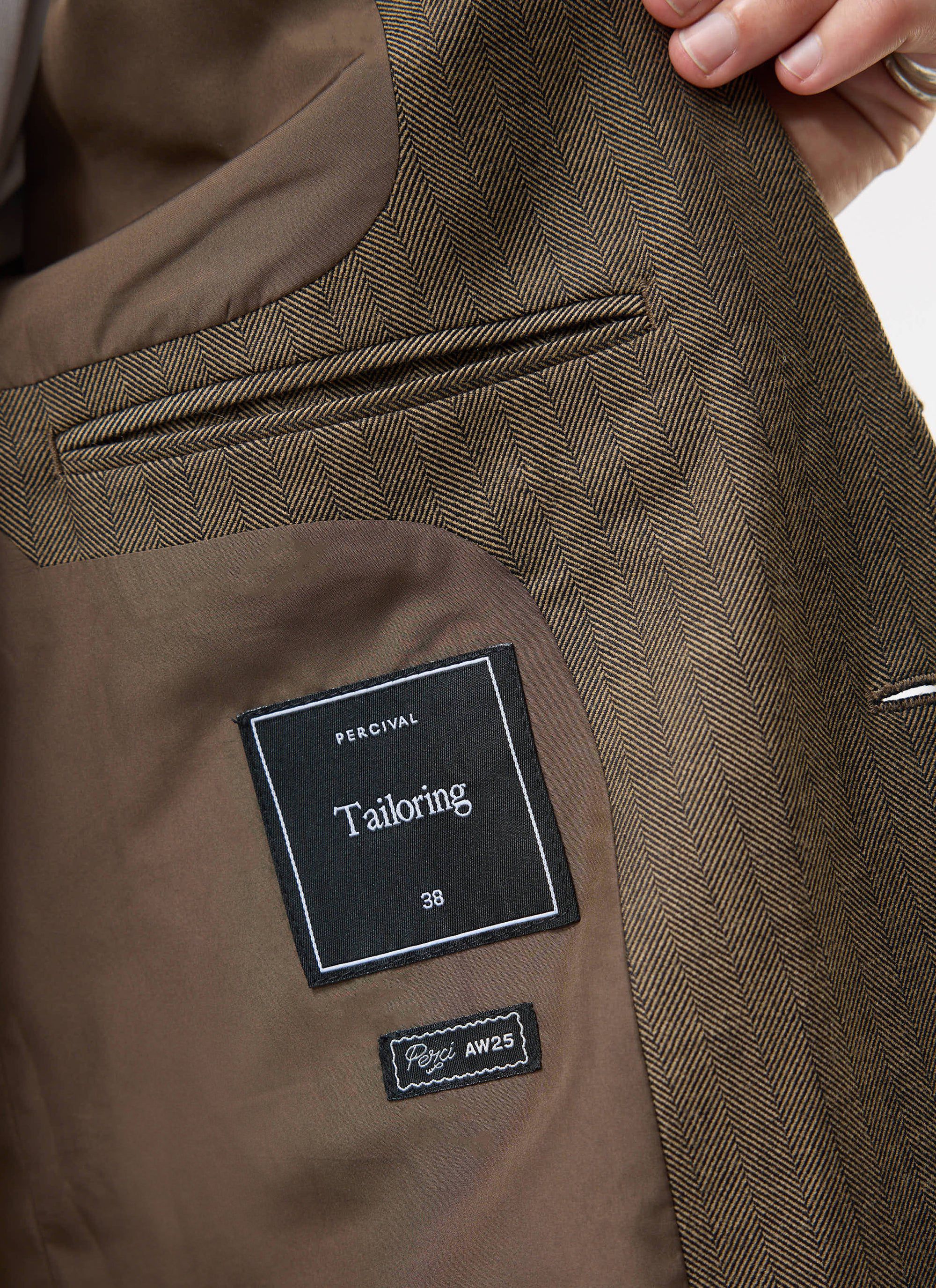 Grounds Tailored Blazer | Herringbone Wool | Oak - Image 8