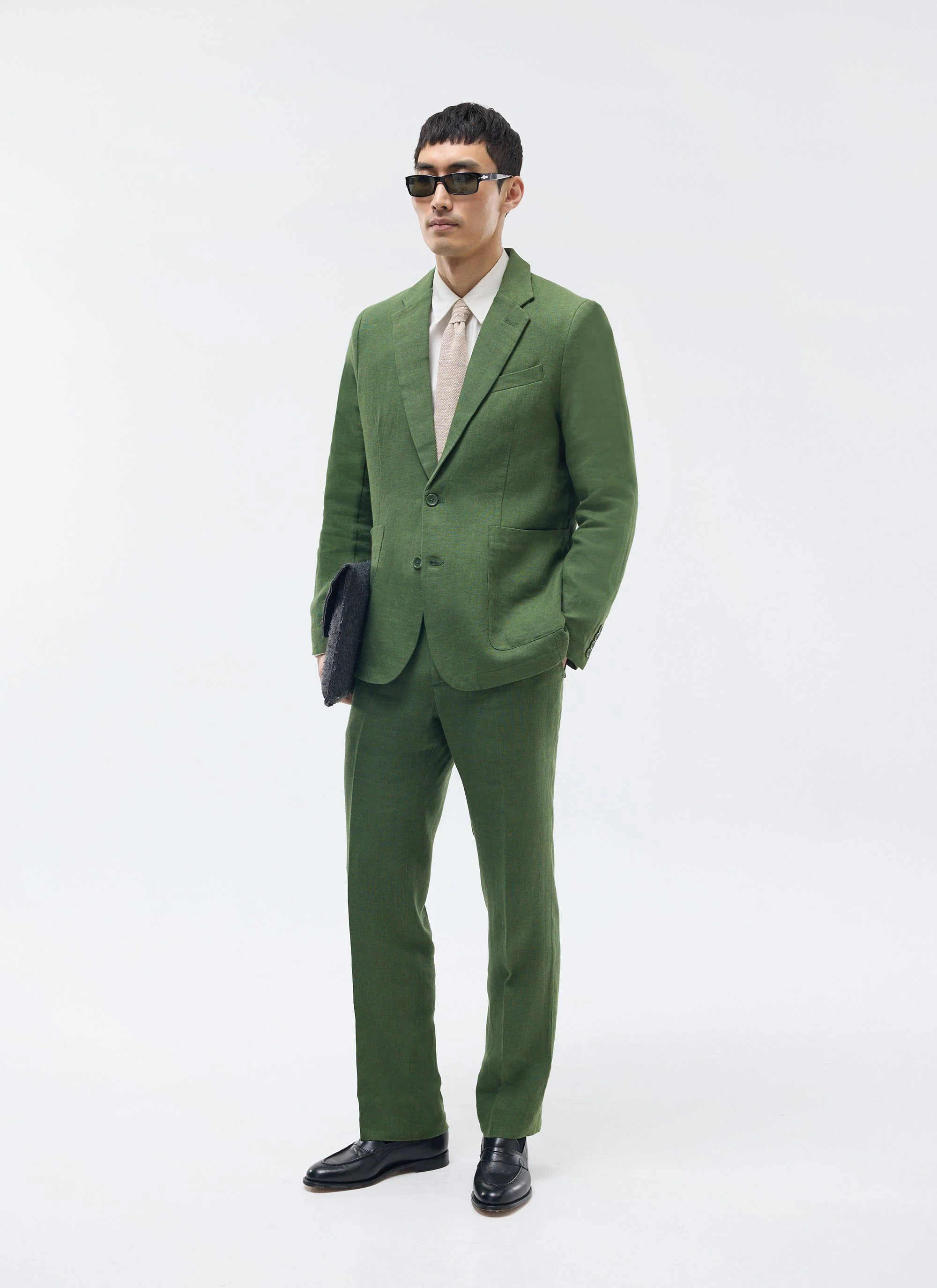 Tailored Two Piece Suit | Linen | Forest Green - Image 2