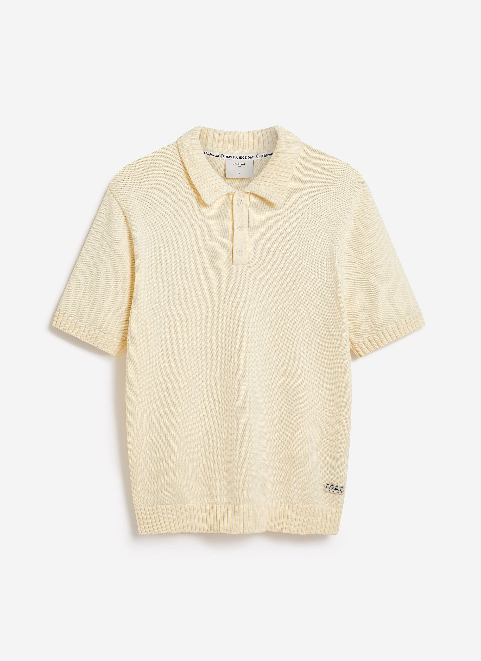 Verso Short Sleeve Knitted Shirt | Cotton | Cream - Image 8