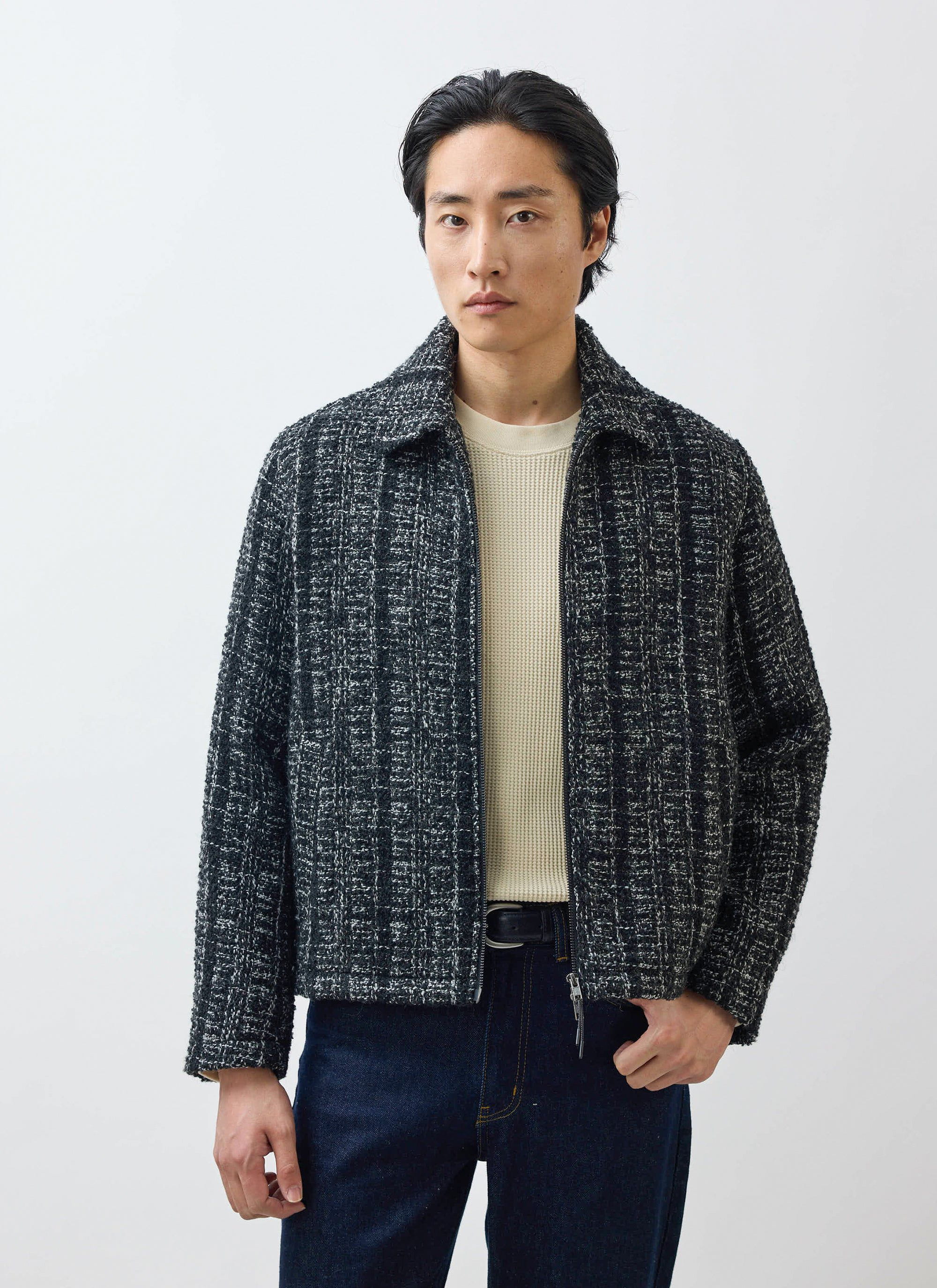 Ingegno Zip Wool Boxy Jacket | Black - Image 6