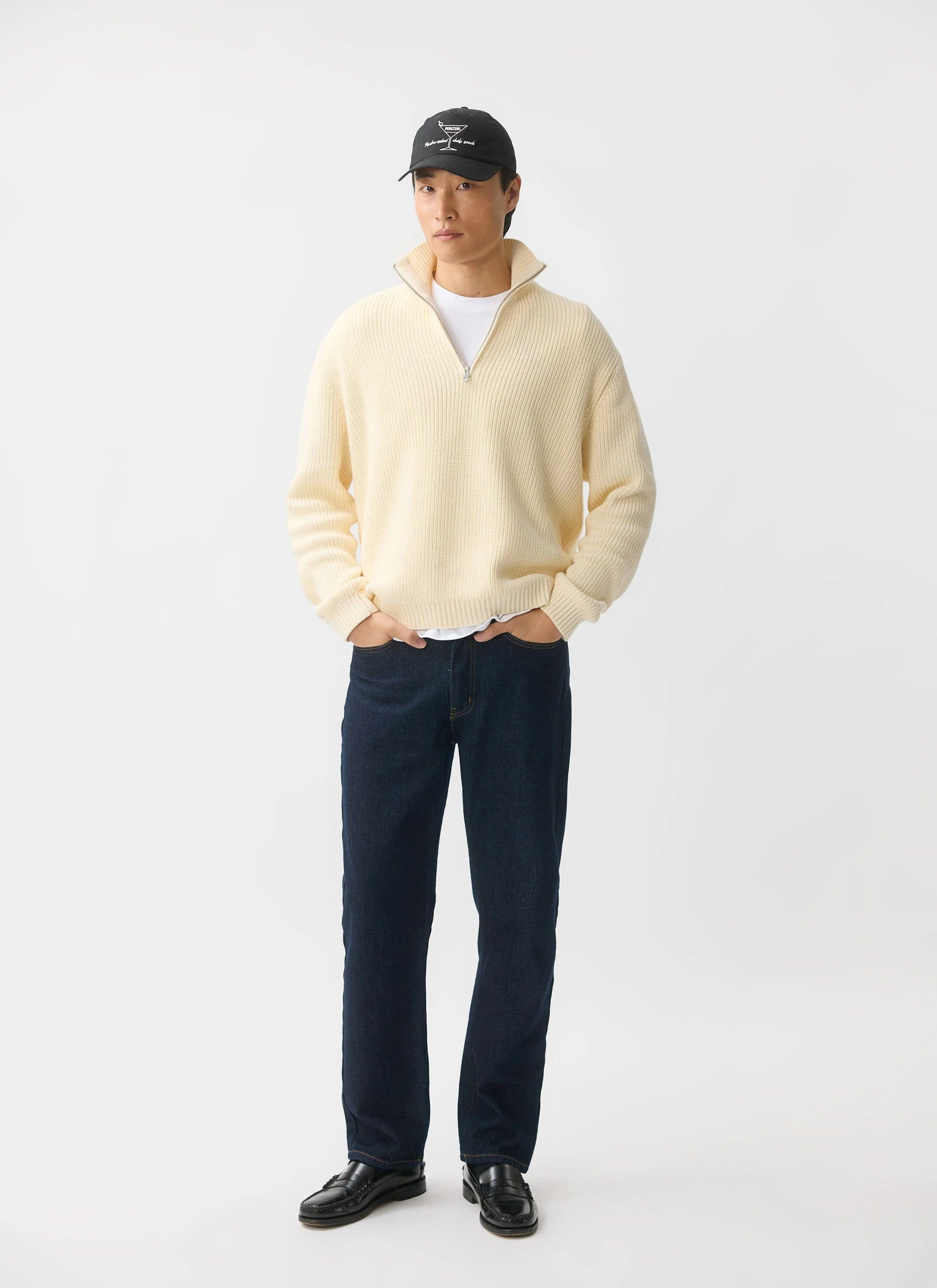 Meyer Quarter Zip Fisherman | Cotton | Cream - Image 3