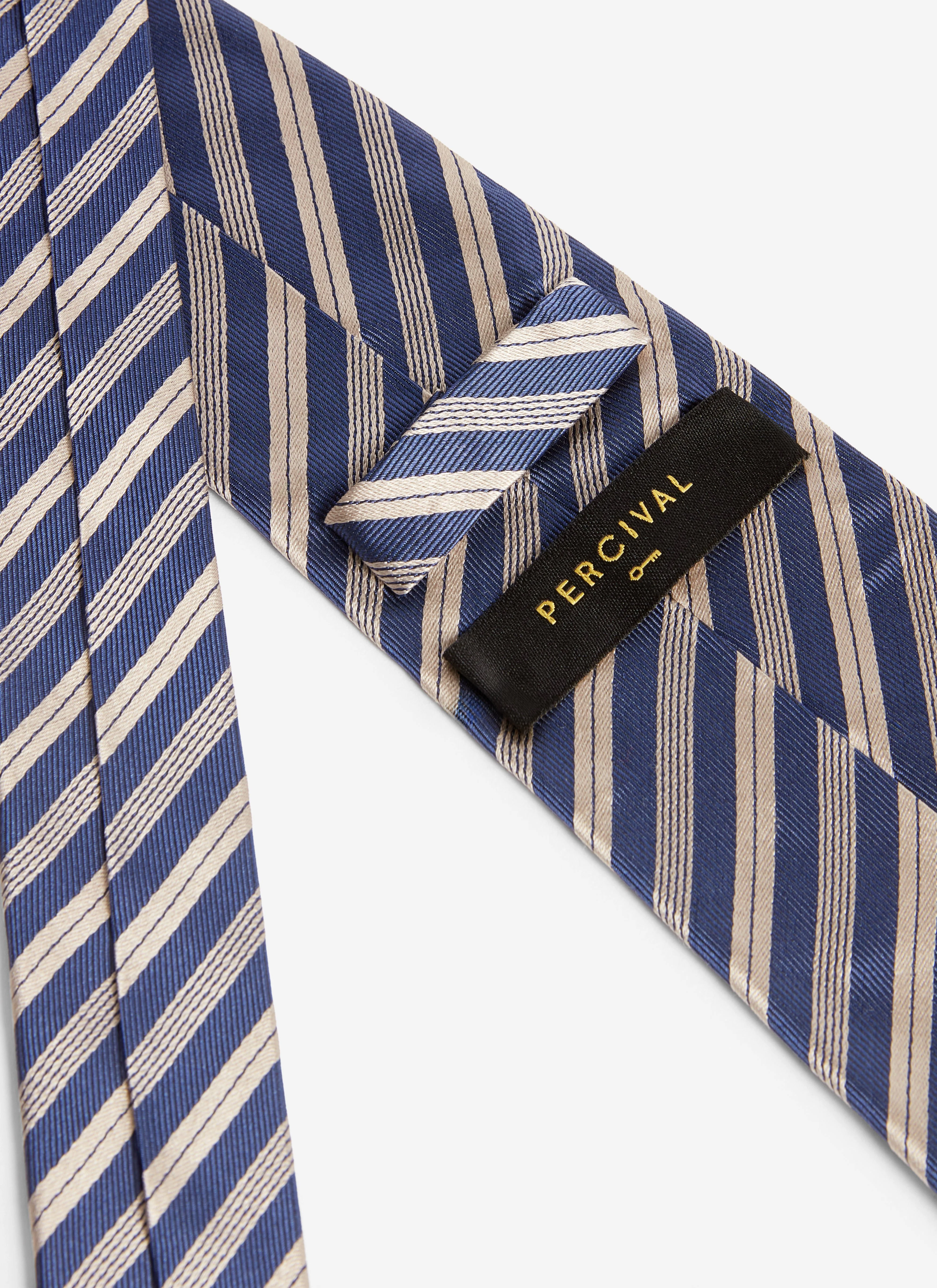Micro Stripe Silk Tie | Navy - Image 3