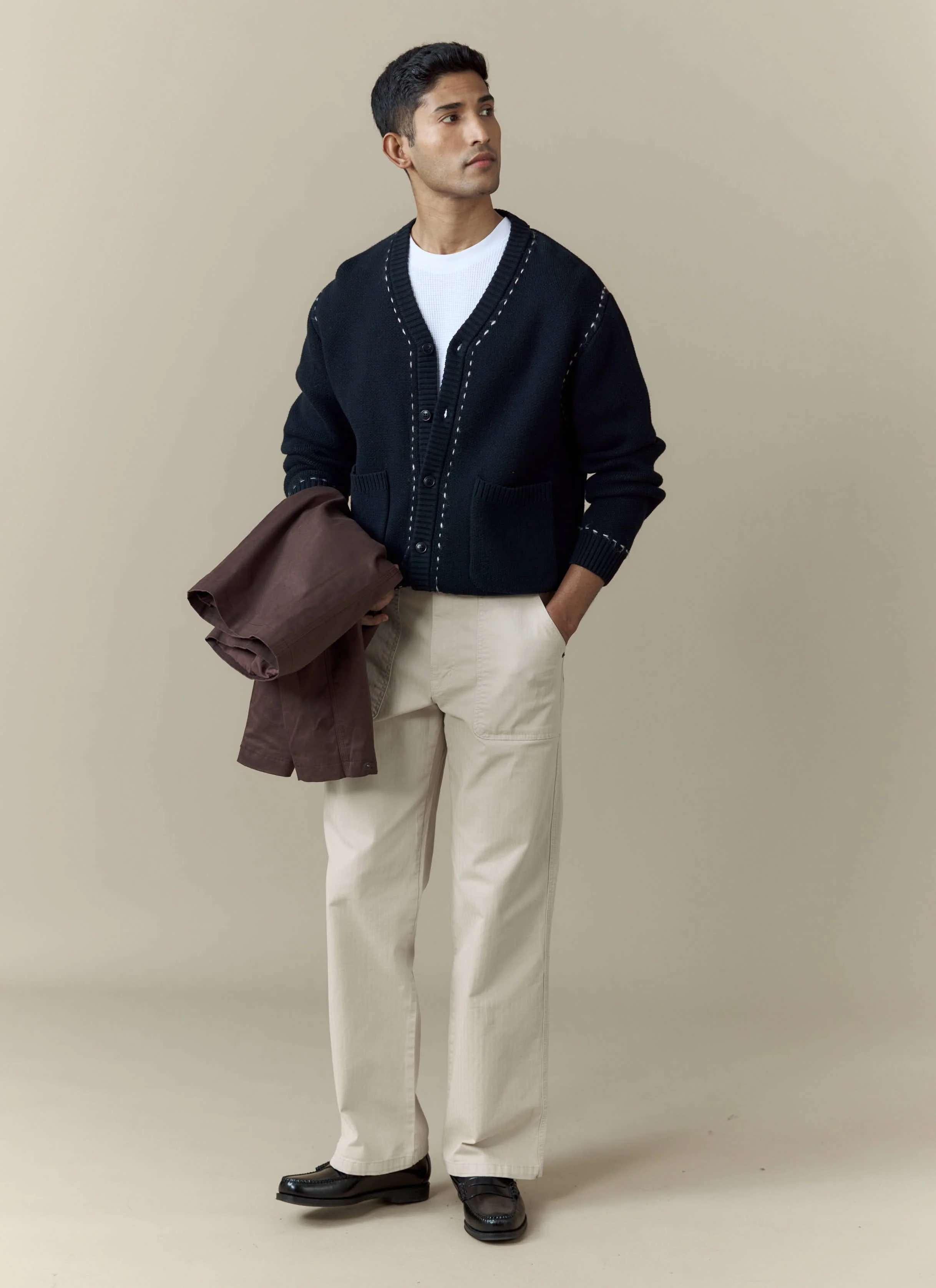 Module Boxy Cardigan | Cotton | Black - Image 4