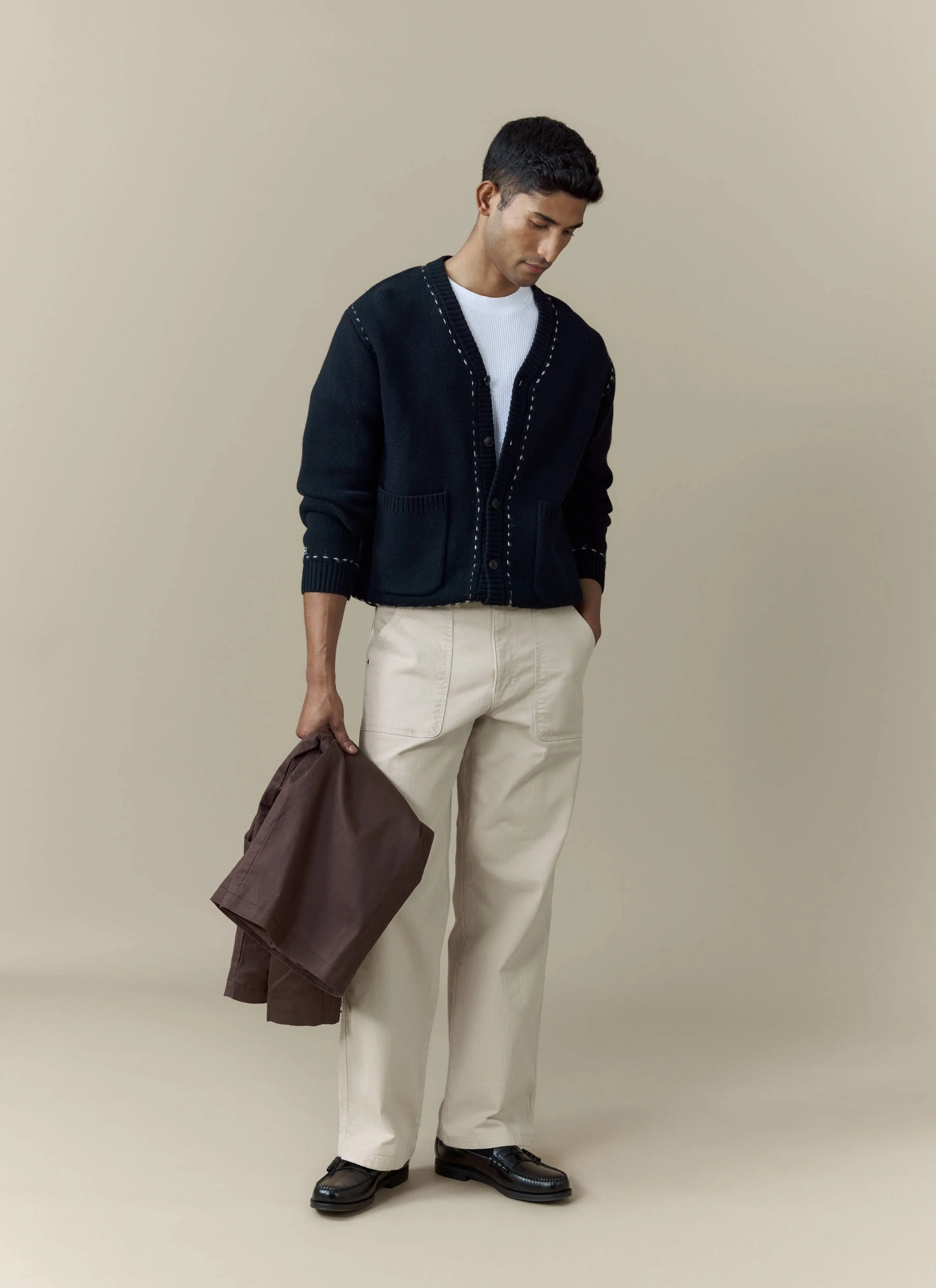 Module Boxy Cardigan | Cotton | Black - Image 7