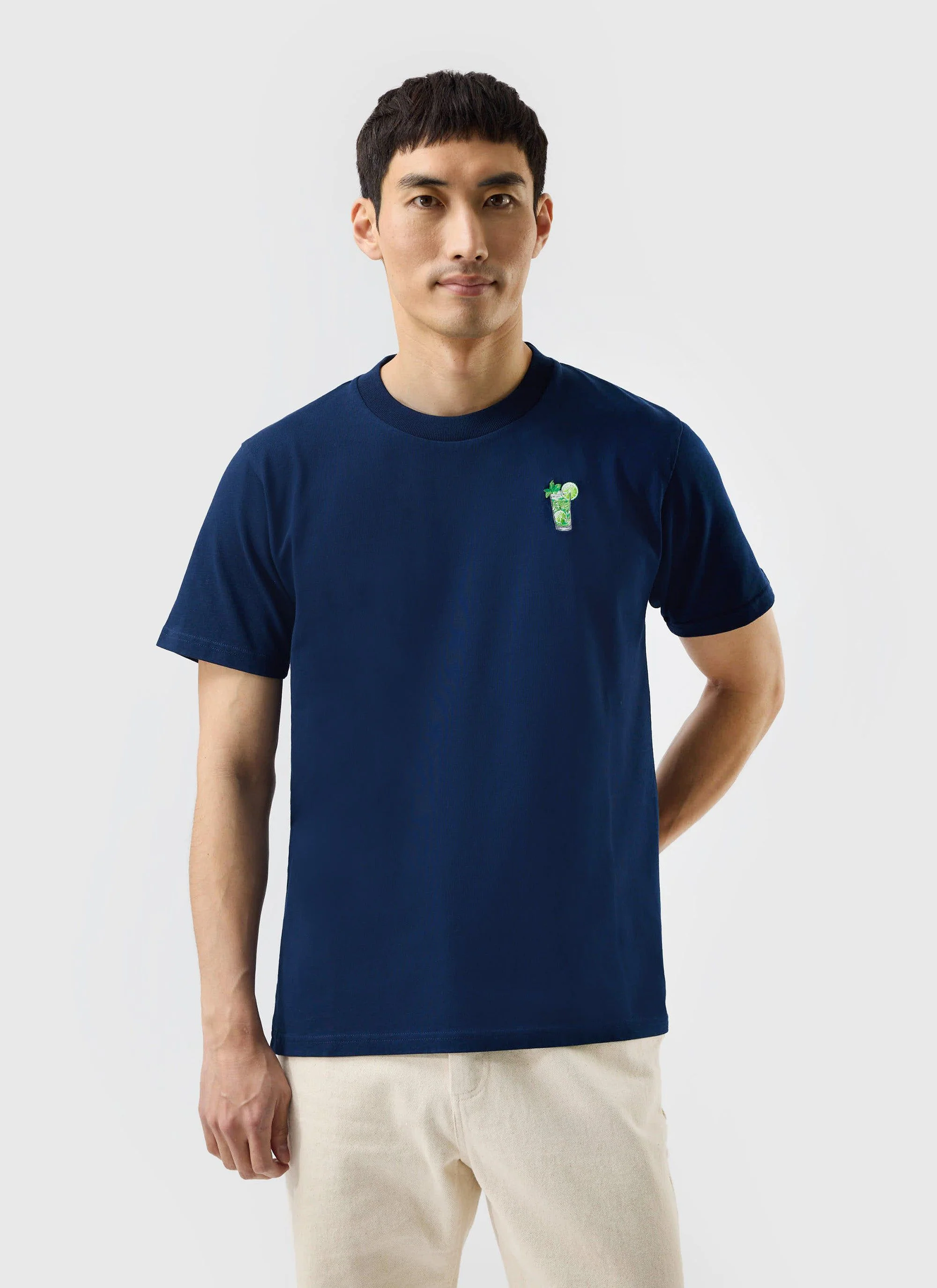 Mojito T Shirt | Embroidered Organic Cotton | Navy - Image 2