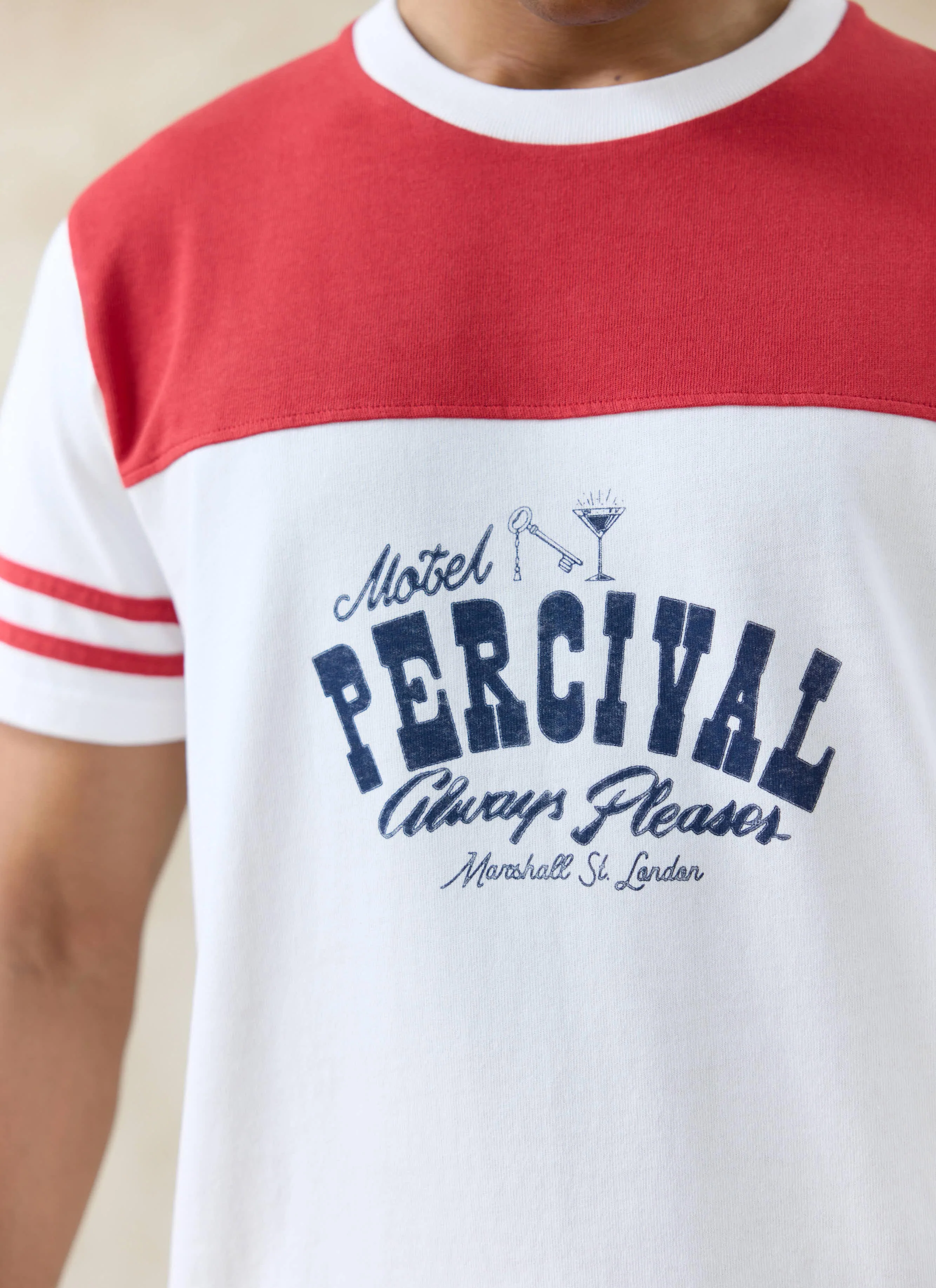 Motel Percival T Shirt | Organic Cotton | White and Red - Image 5