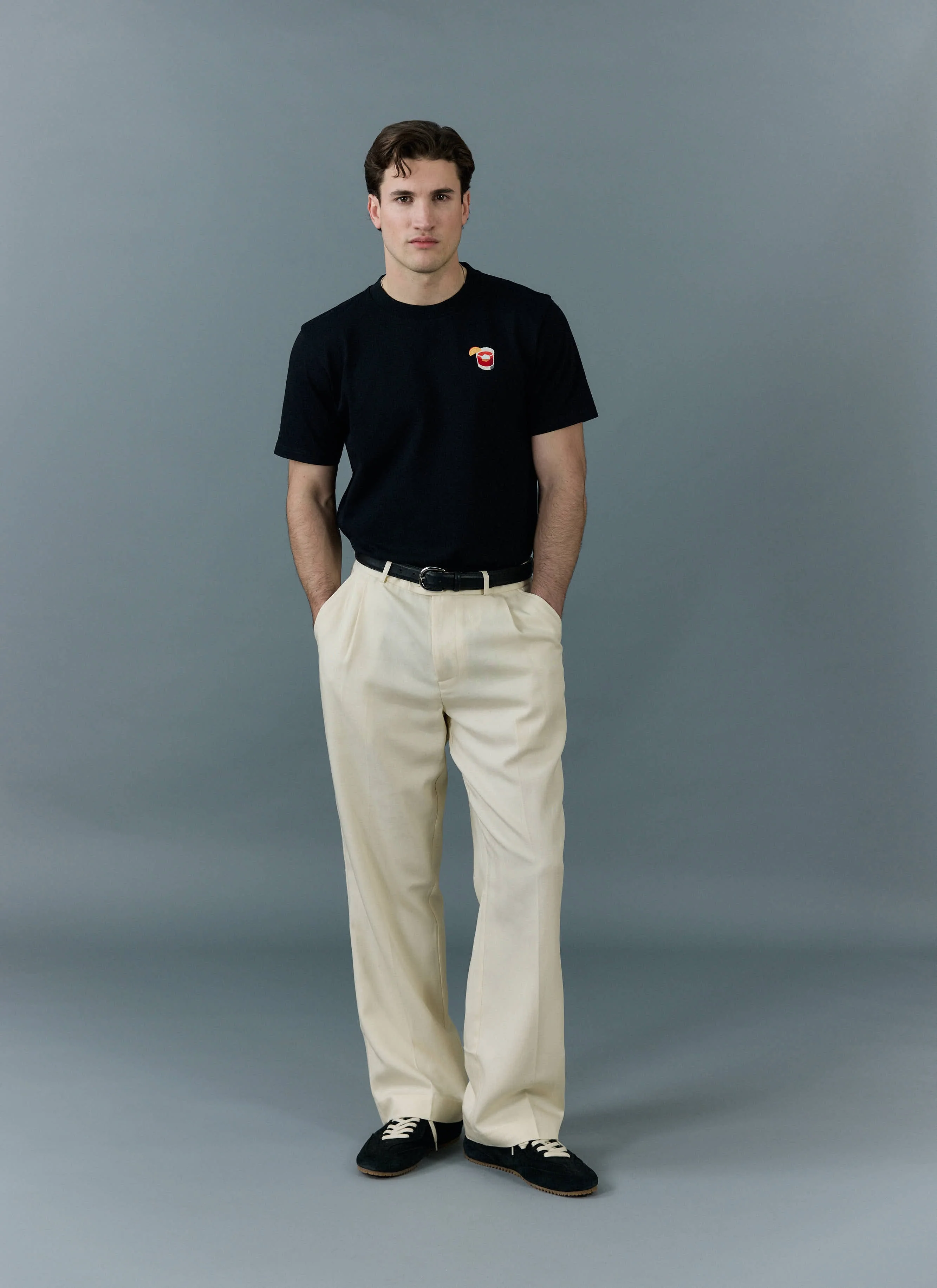 Negroni Embroidered T Shirt | Organic Cotton | Black - Image 5