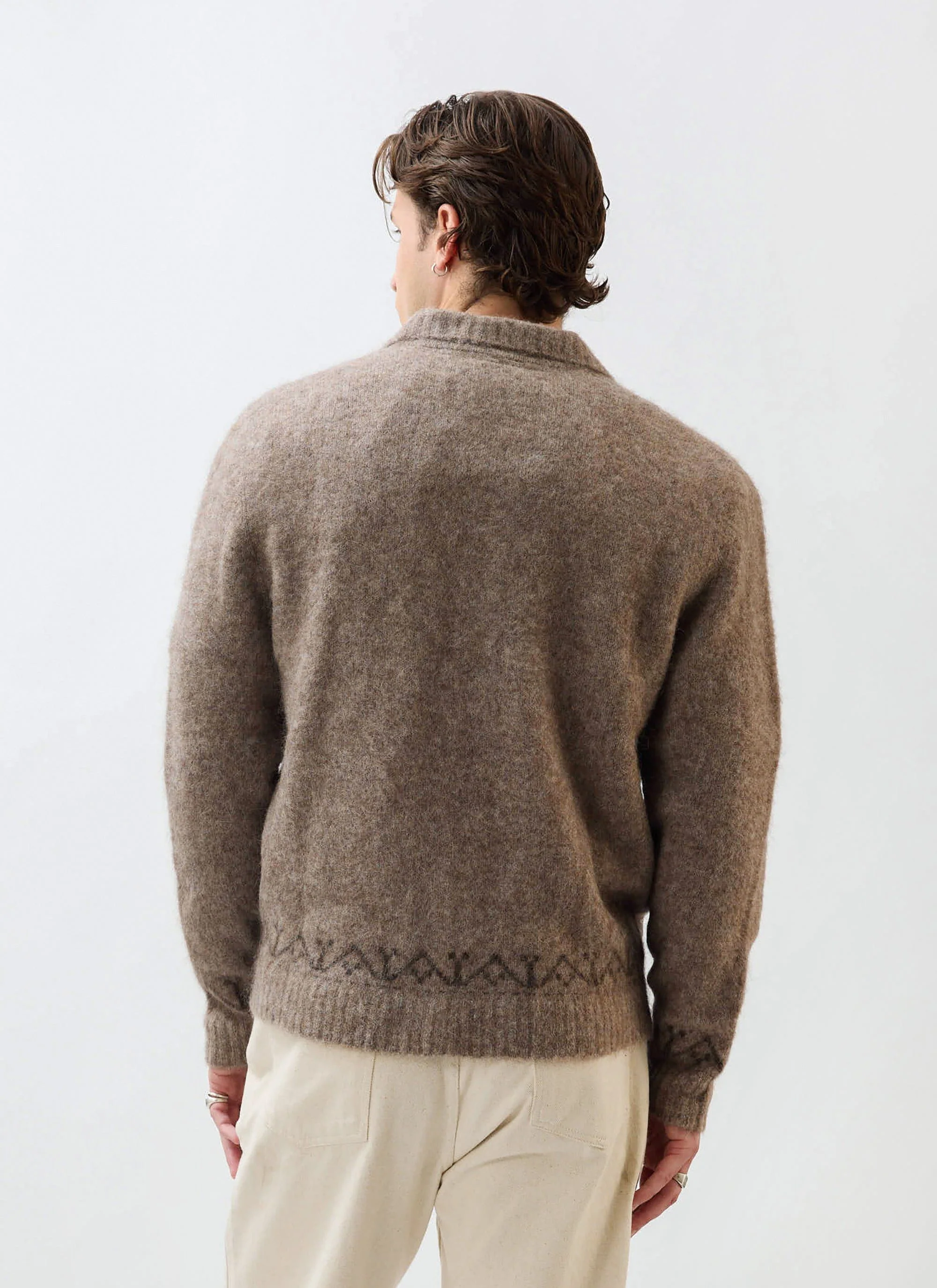 Novel Collared Cardigan | Wool | Oak - Image 6