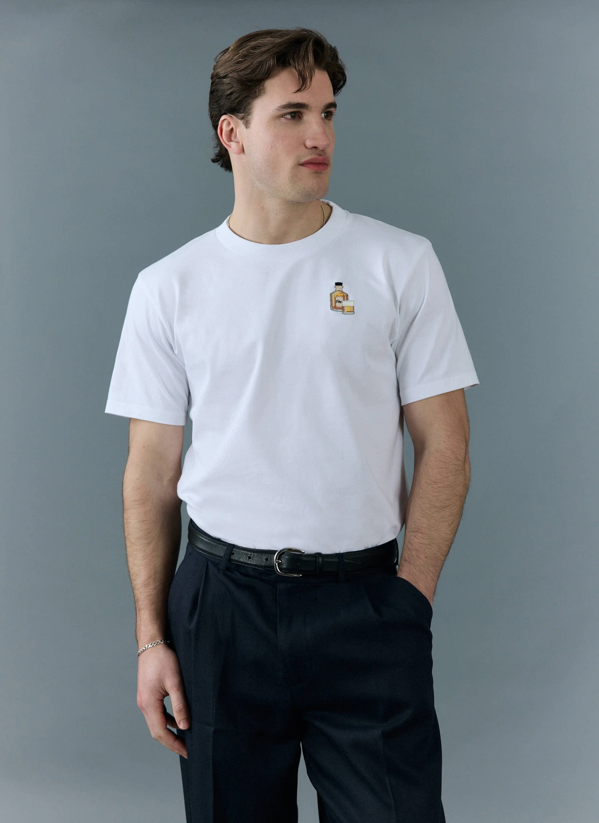 Old Fashioned T Shirt | Embroidered Organic Cotton | White - Image 3