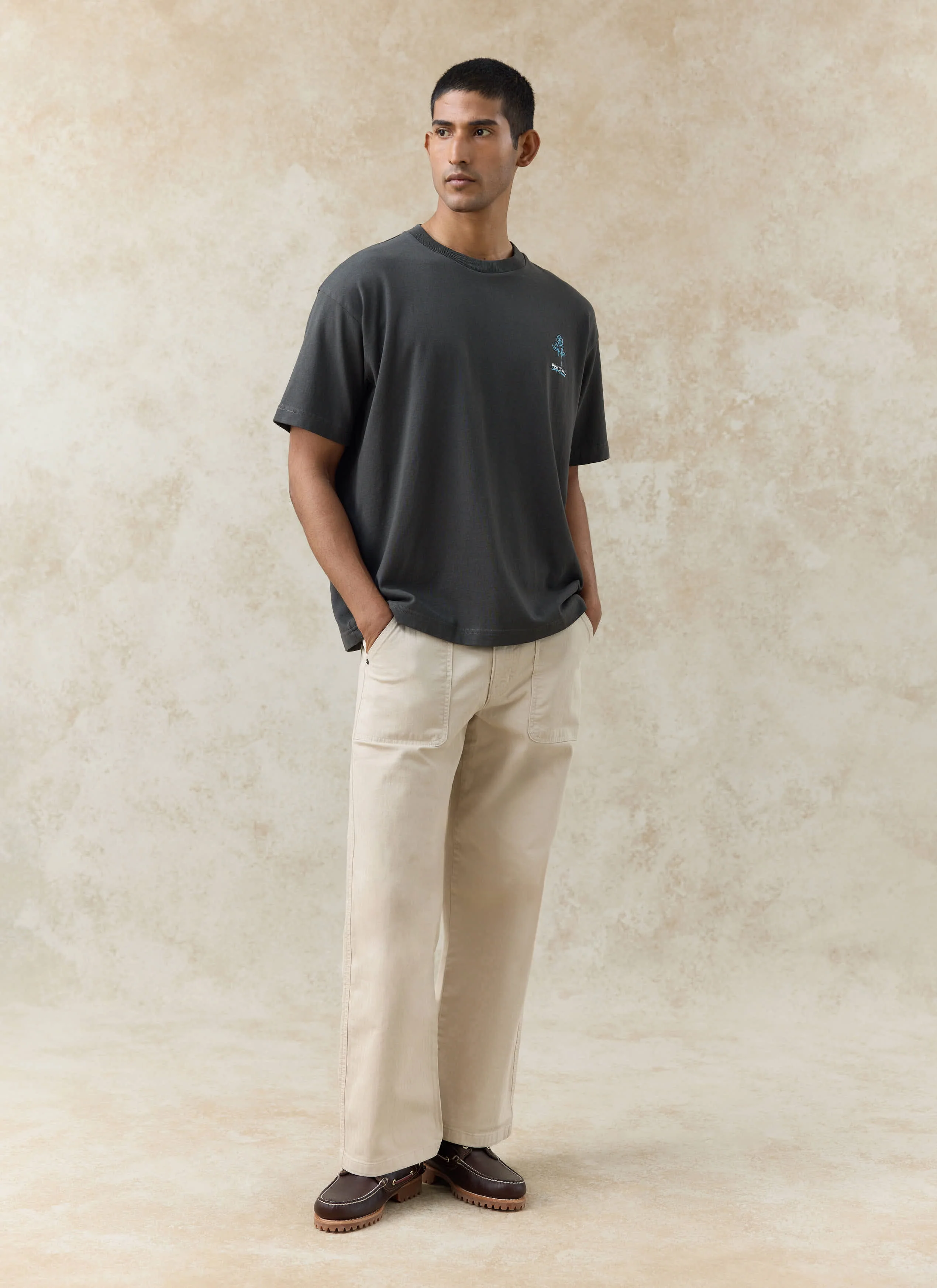 Otto Oversized T Shirt | Organic Cotton | Charcoal - Image 2