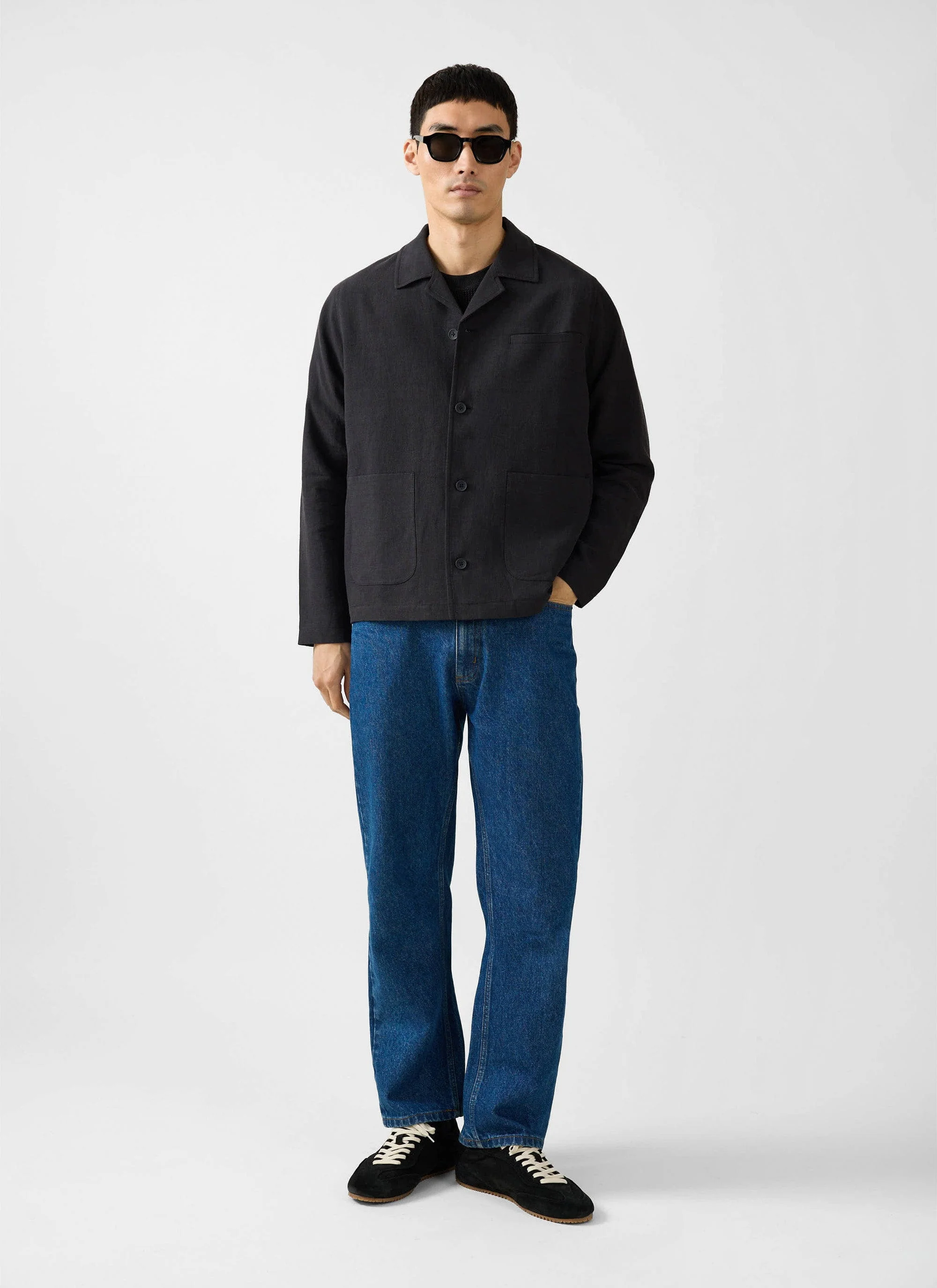 Boxy Overshirt | Linen | Black - Image 7