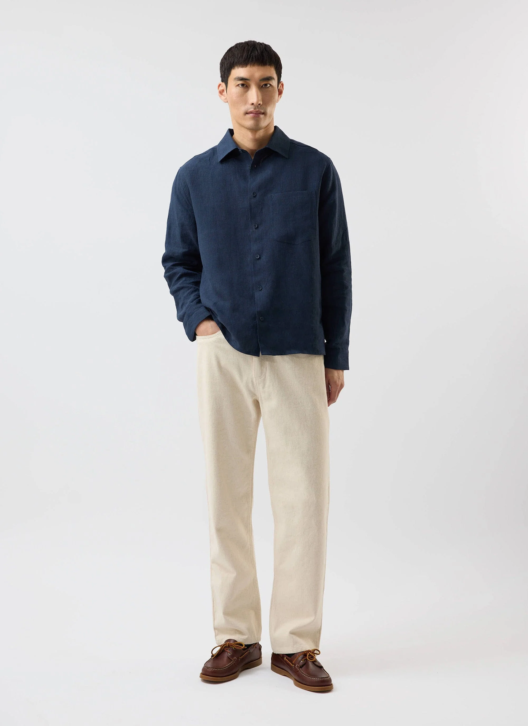 Pearce Shirt | Linen | Navy - Image 3