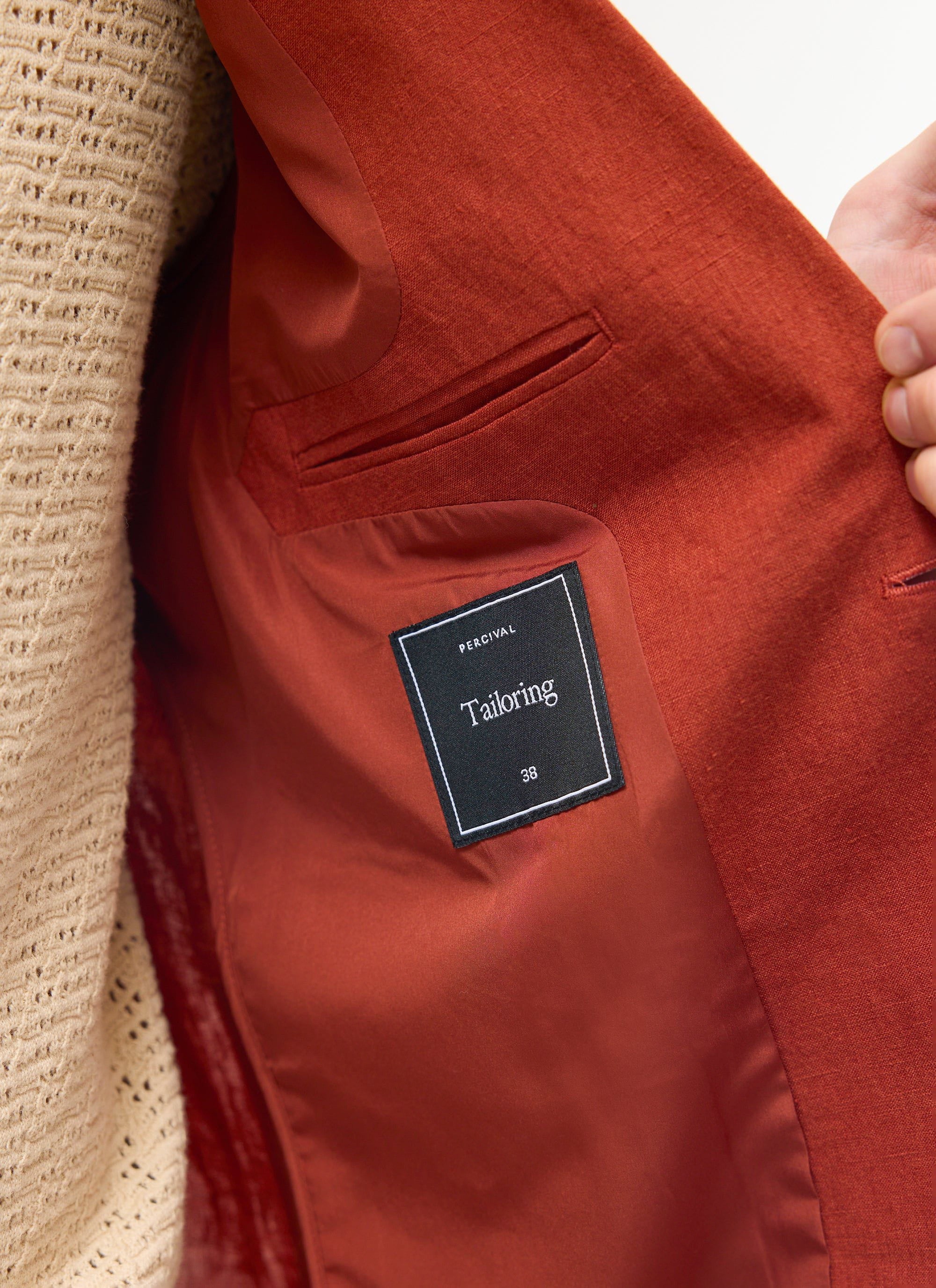 Relaxed Tailored Linen Blazer | Rust - Image 5