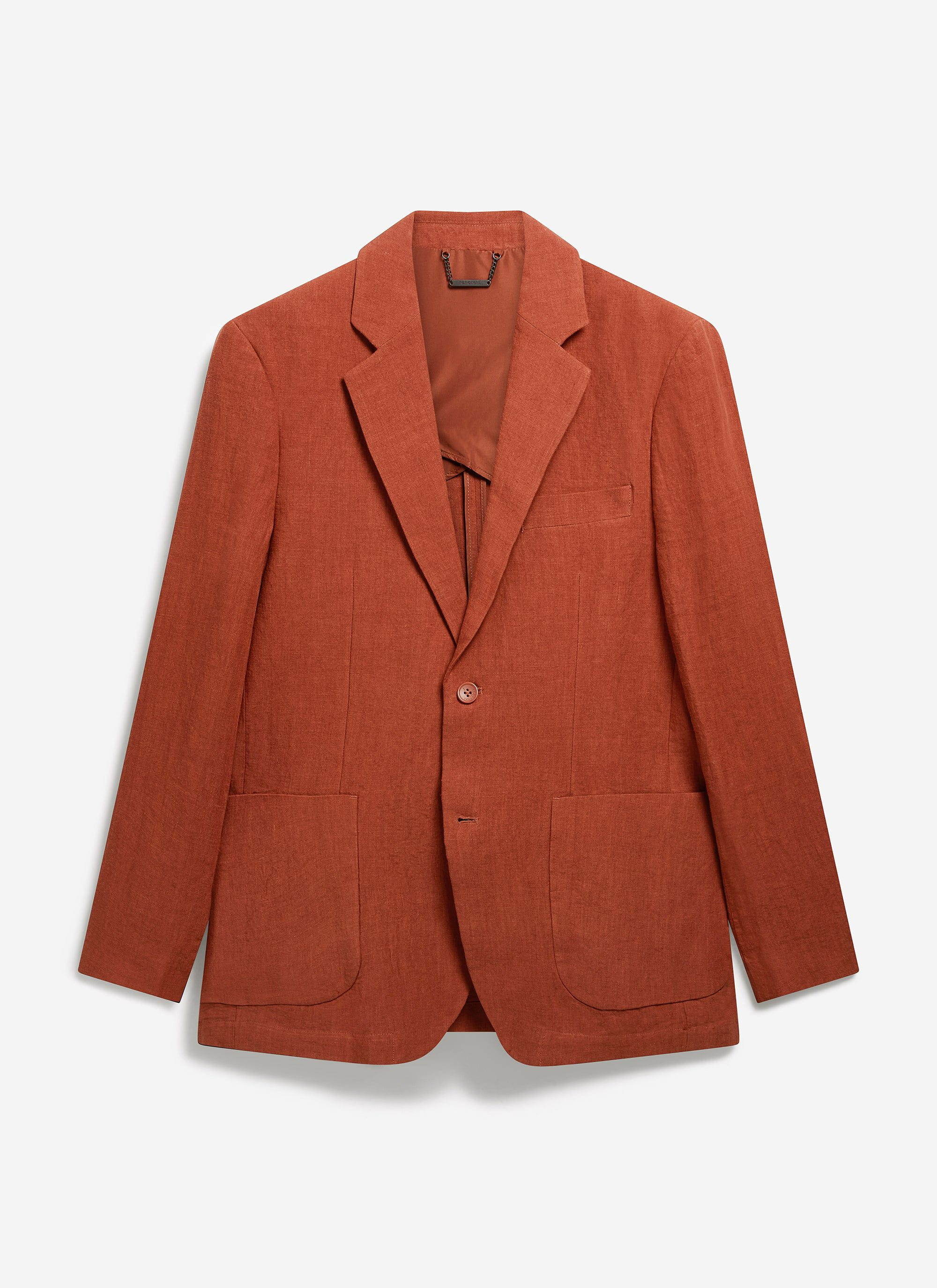Relaxed Tailored Linen Blazer | Rust - Image 9