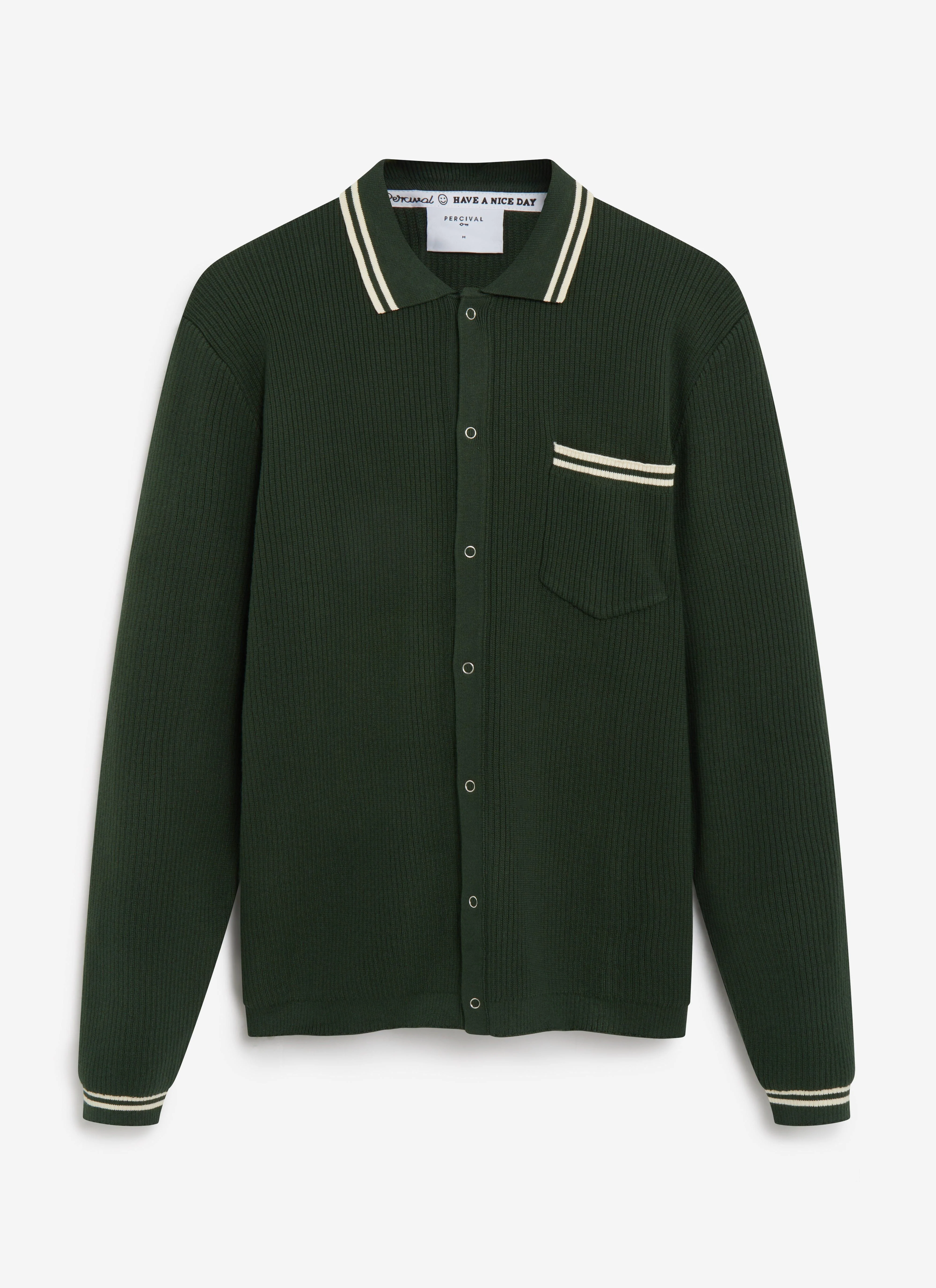 Pablo Cotton Knitted Shirt | Long Sleeve | Forest - Image 10