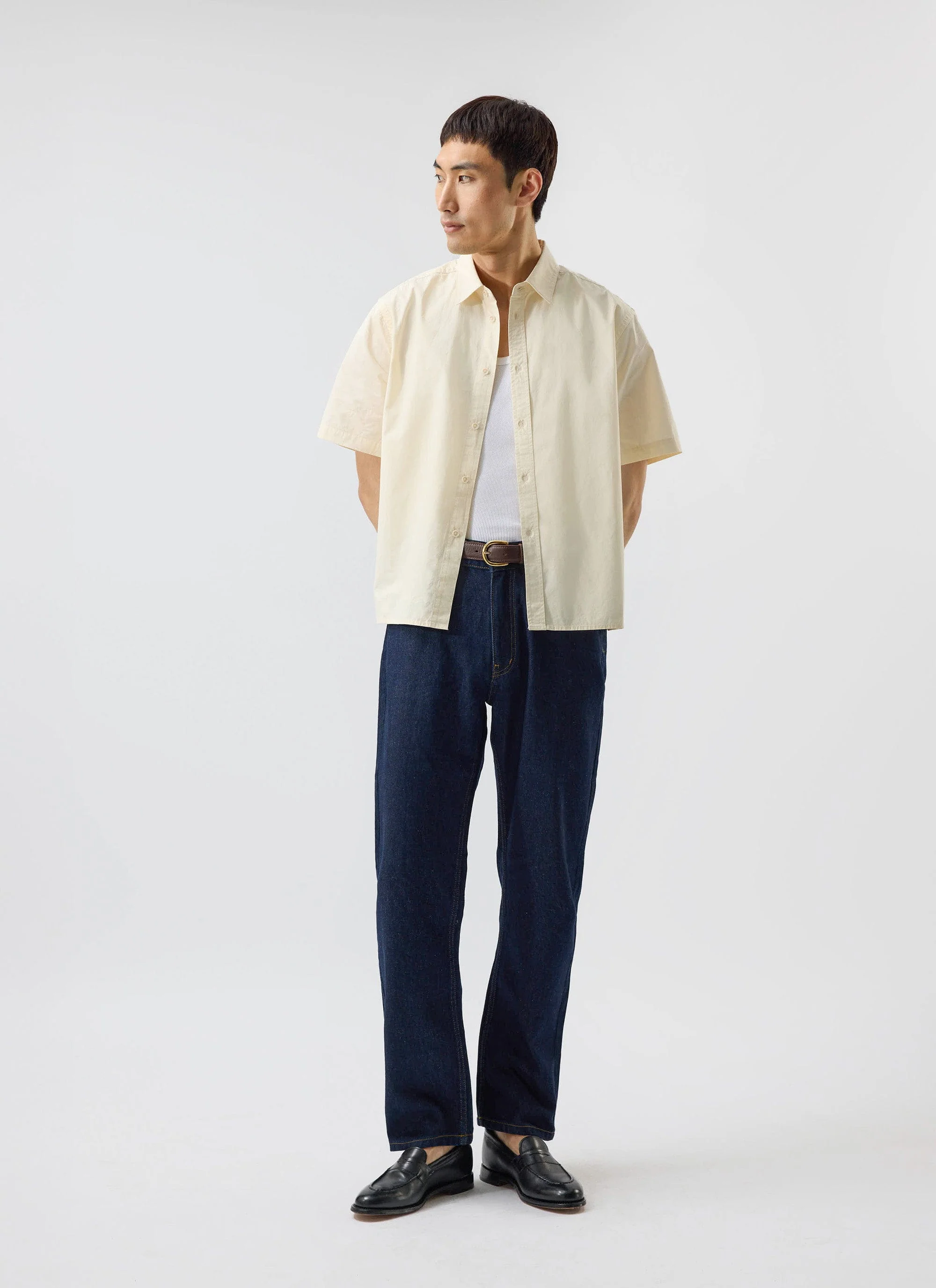 Boxy Cropped Clerk Shirt | Cream - Image 6