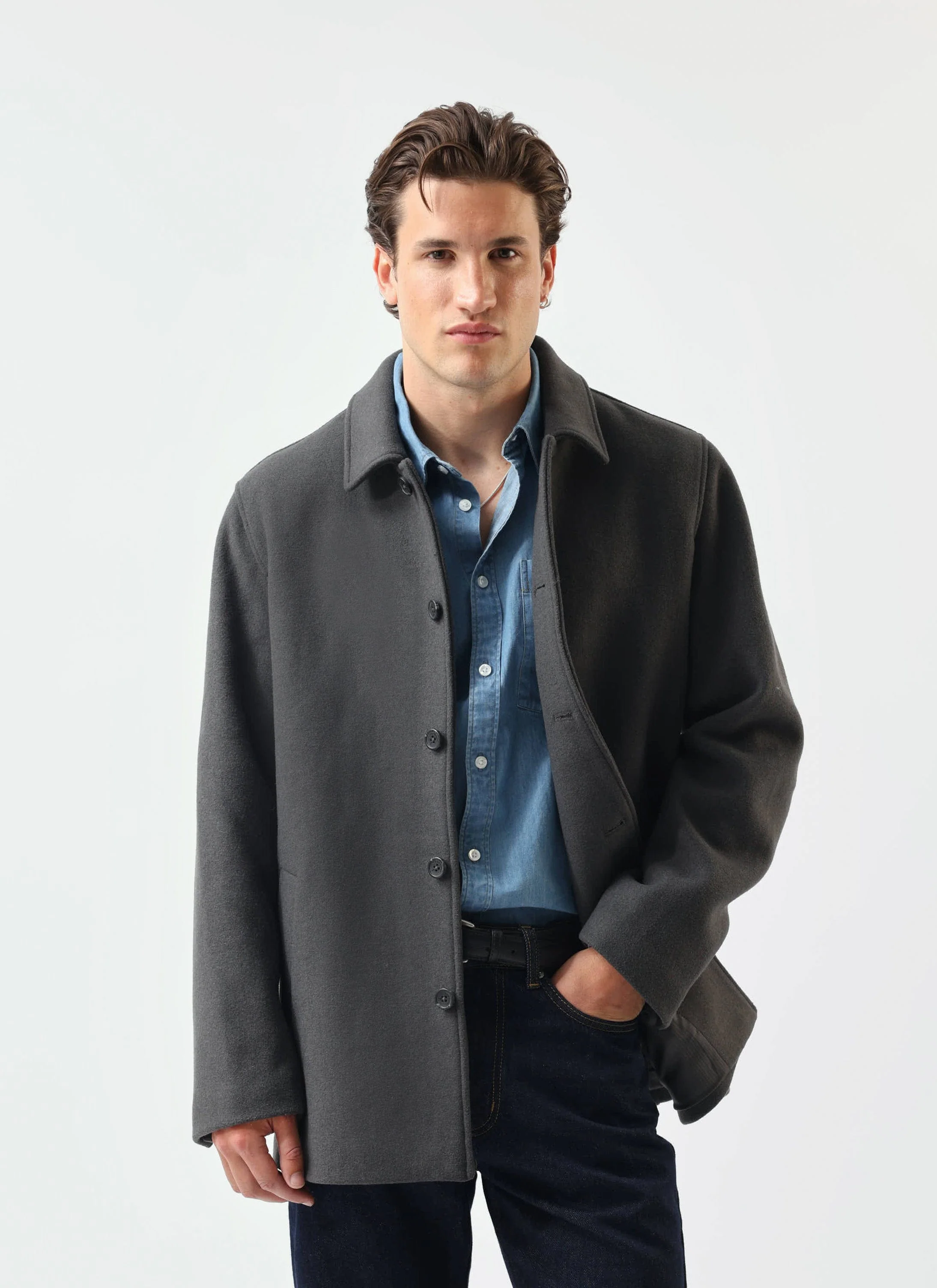 Peacoat | Melton Wool | Charcoal - Image 4