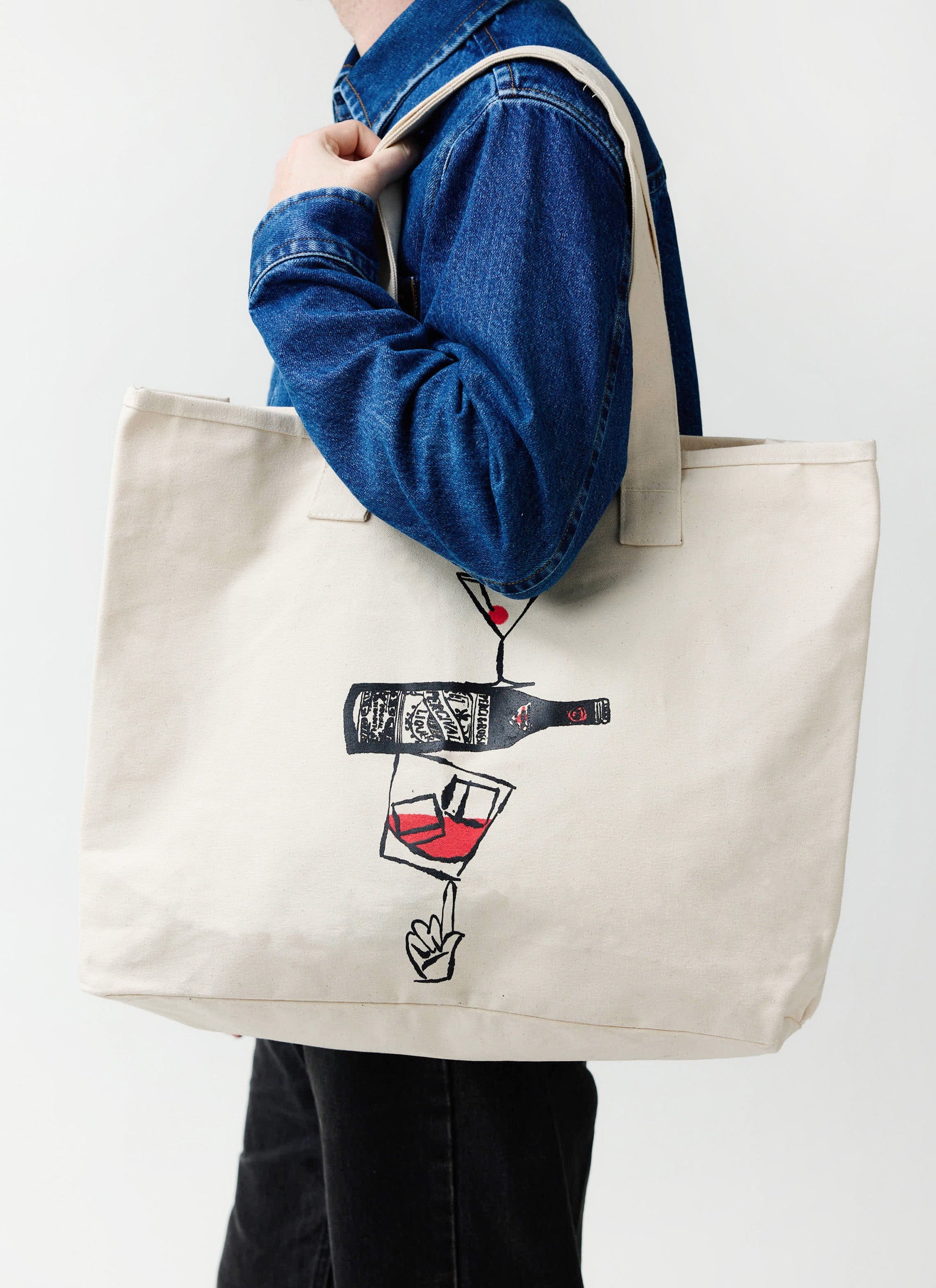 Perci and Rossi Martini Tote Bag | Cotton | Cream - Image 2