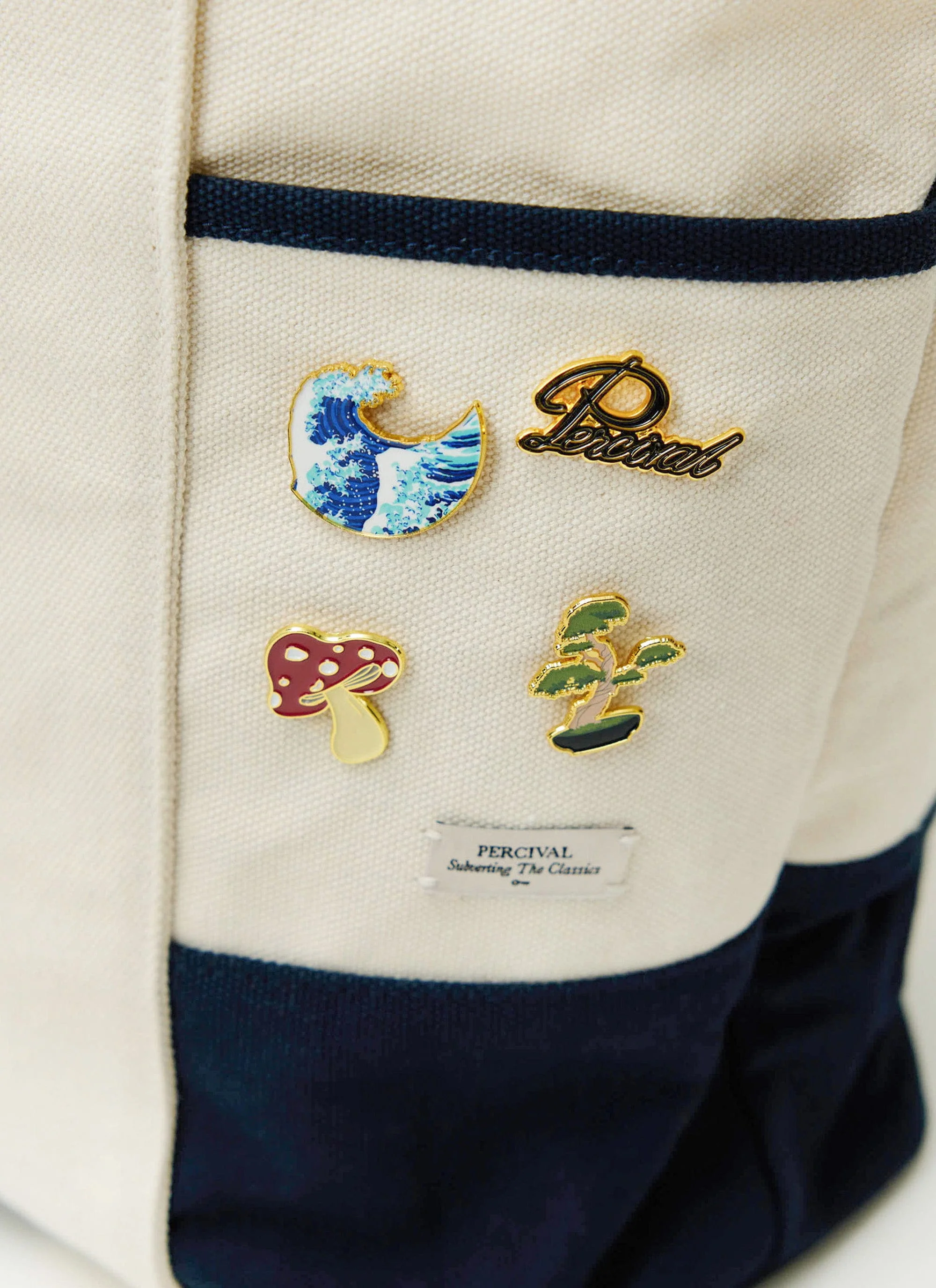 Percival Script Pin Badges | Multi - Image 2