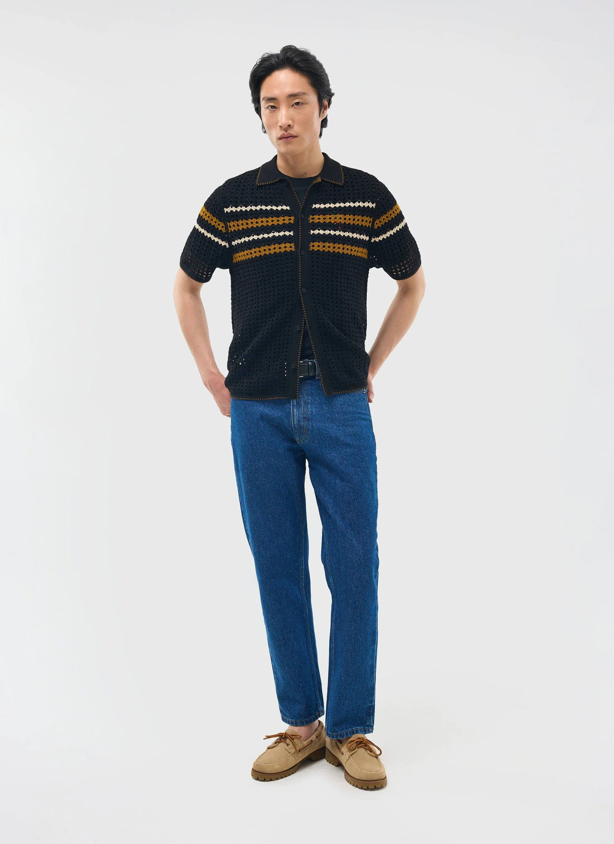 Pesaro Knitted Shirt | Cotton | Black - Image 2