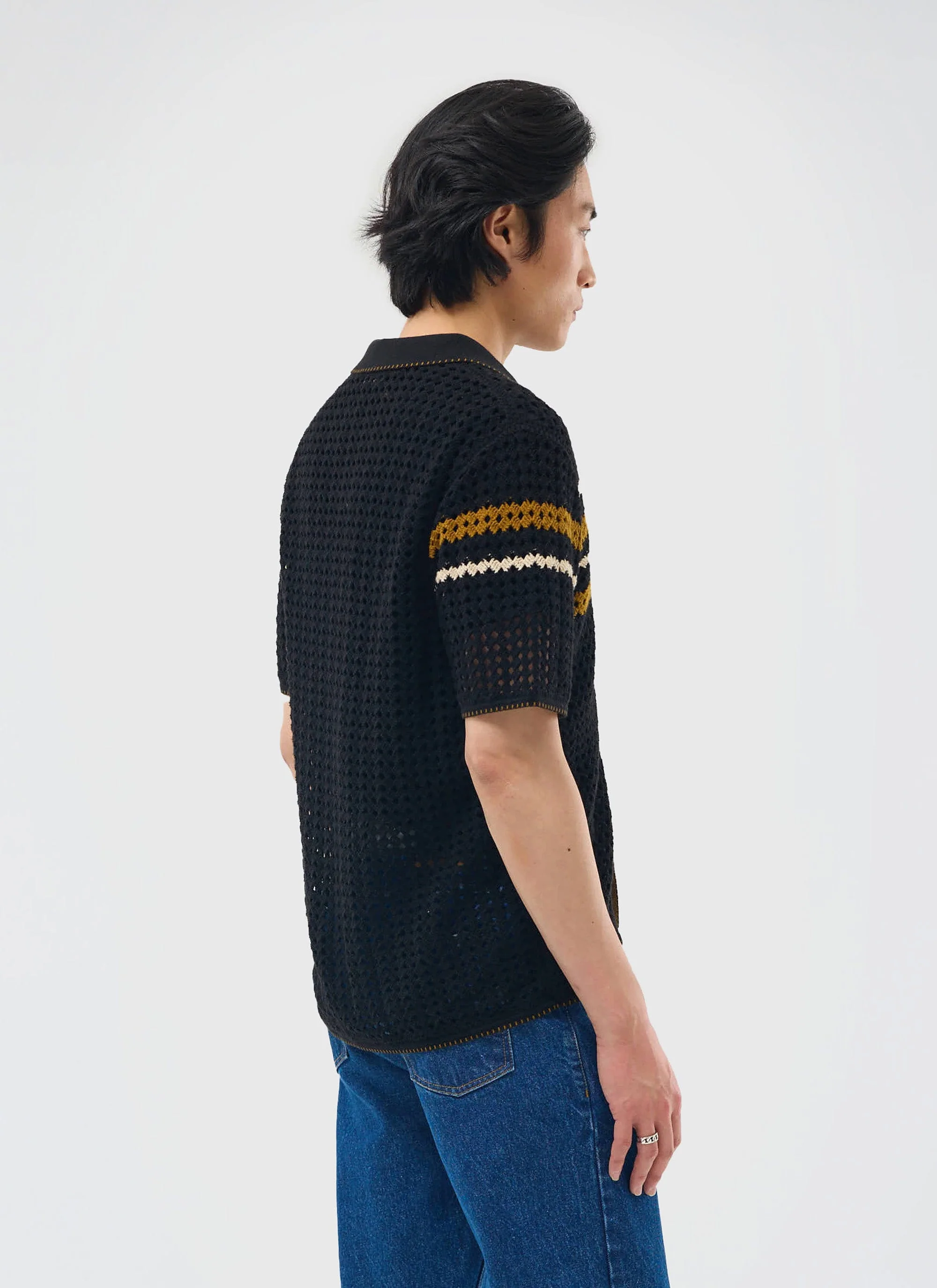 Pesaro Knitted Shirt | Cotton | Black - Image 4