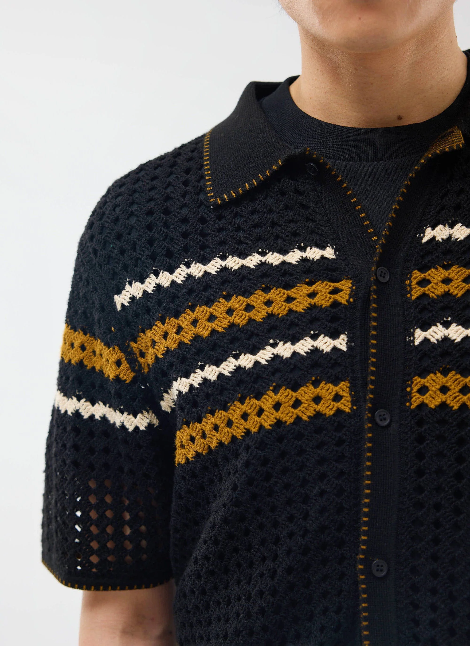 Pesaro Knitted Shirt | Cotton | Black - Image 5