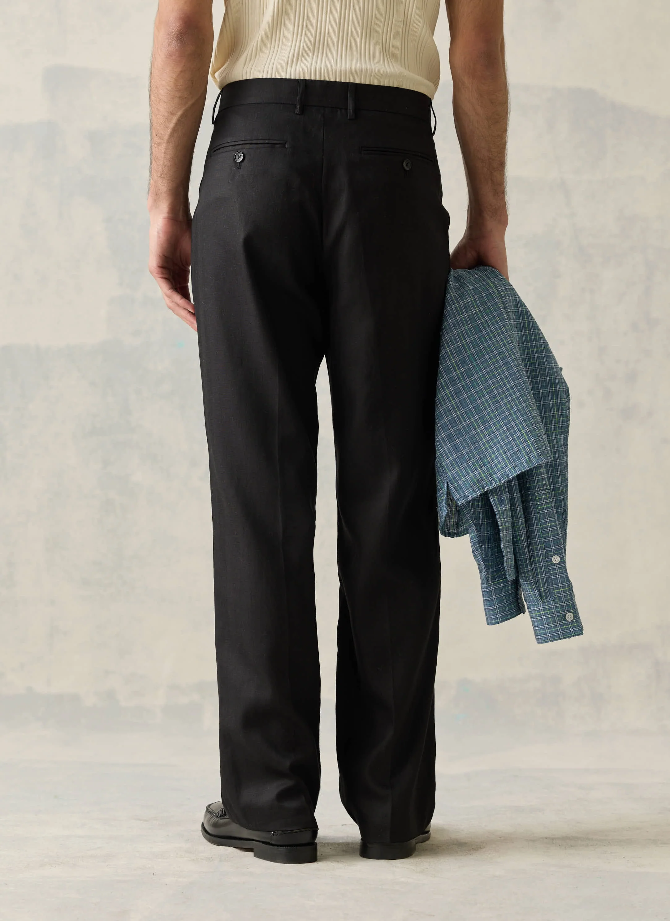 Double Pleated Leg Trousers | Lyocell | Black - Image 4