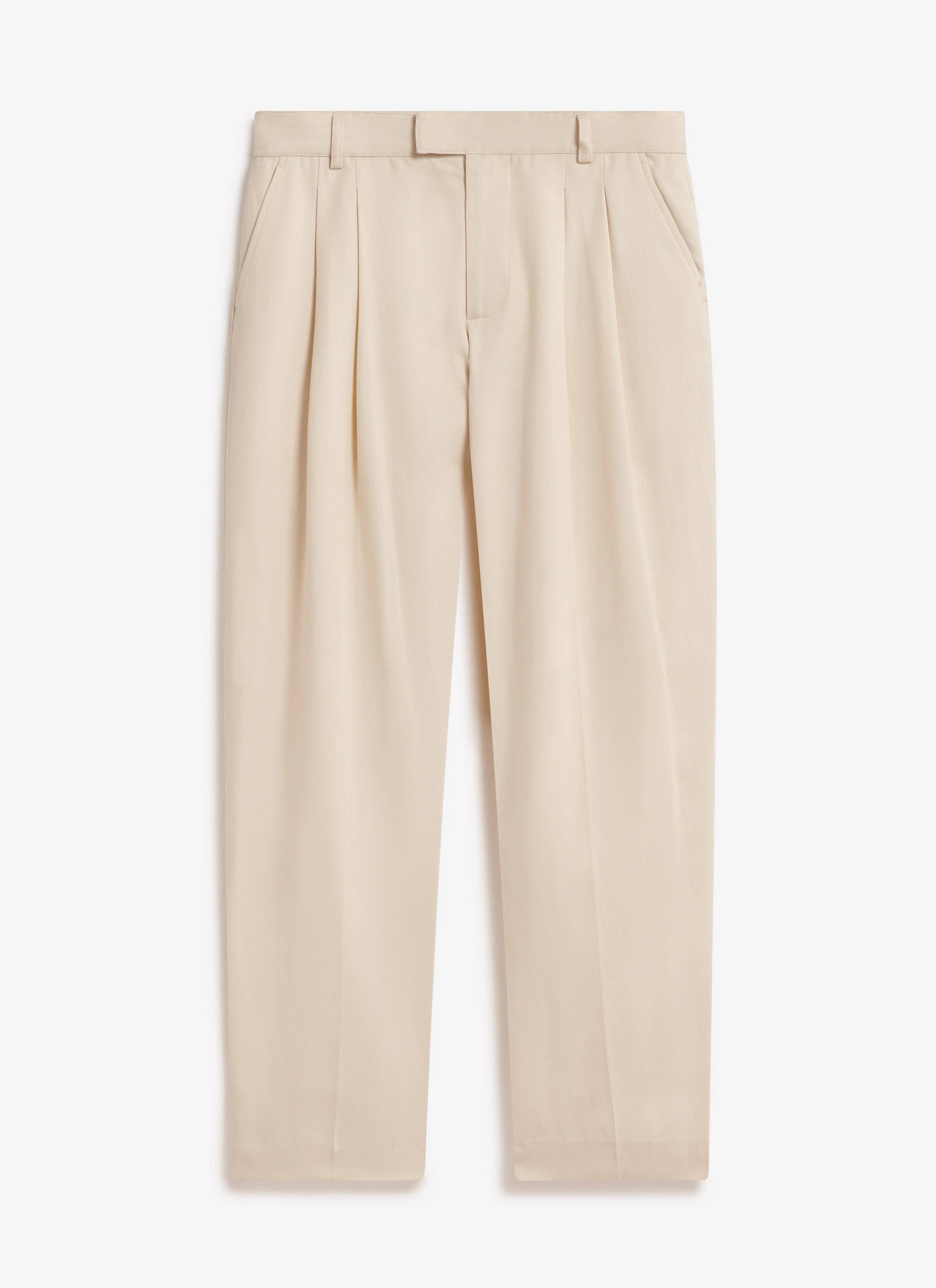 Pleated Lyocell Tailored Trousers | Percival x Warren | Cream - Image 5