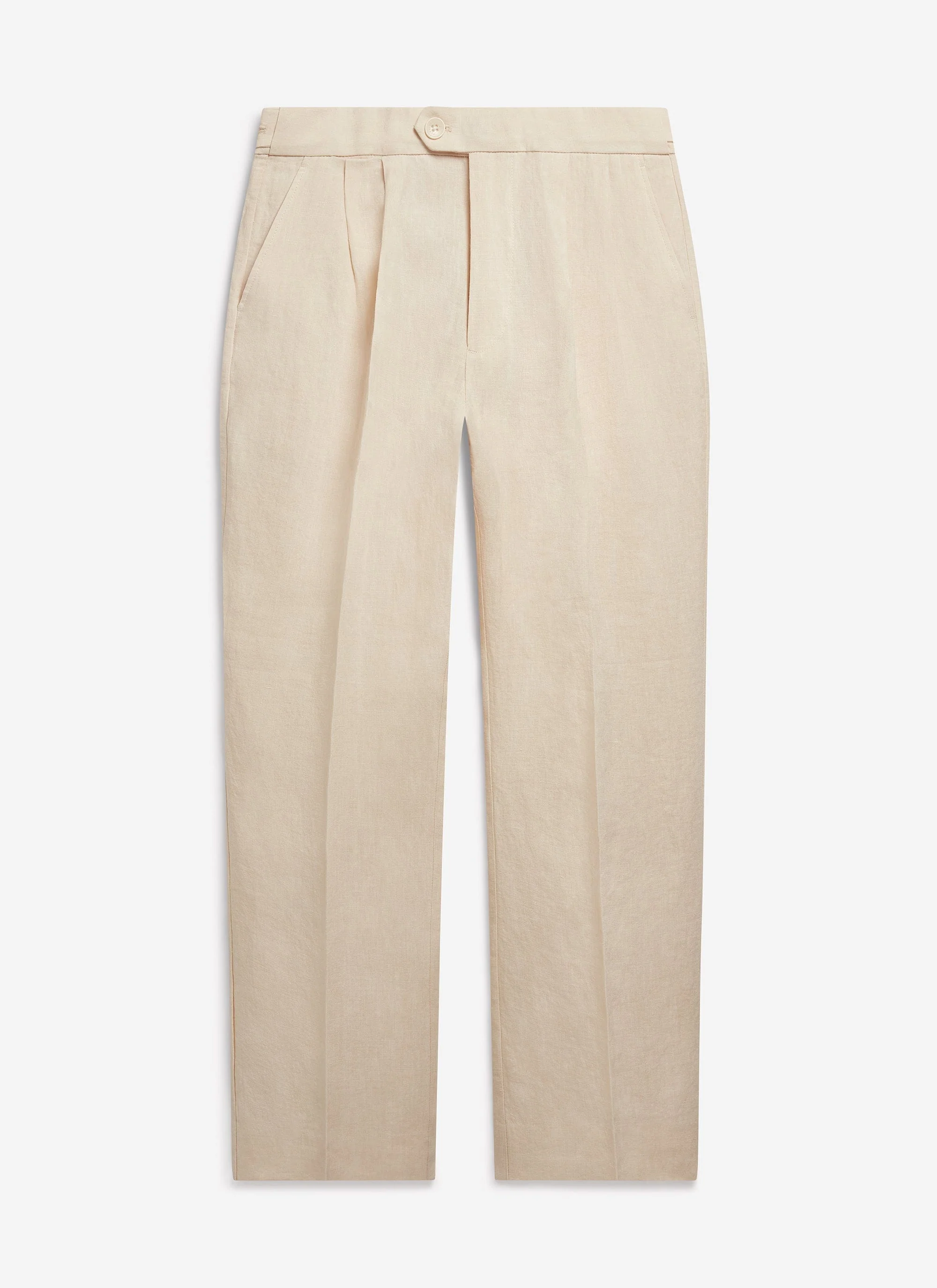 Pleated Tailored Trousers | Linen | Cream - Image 5
